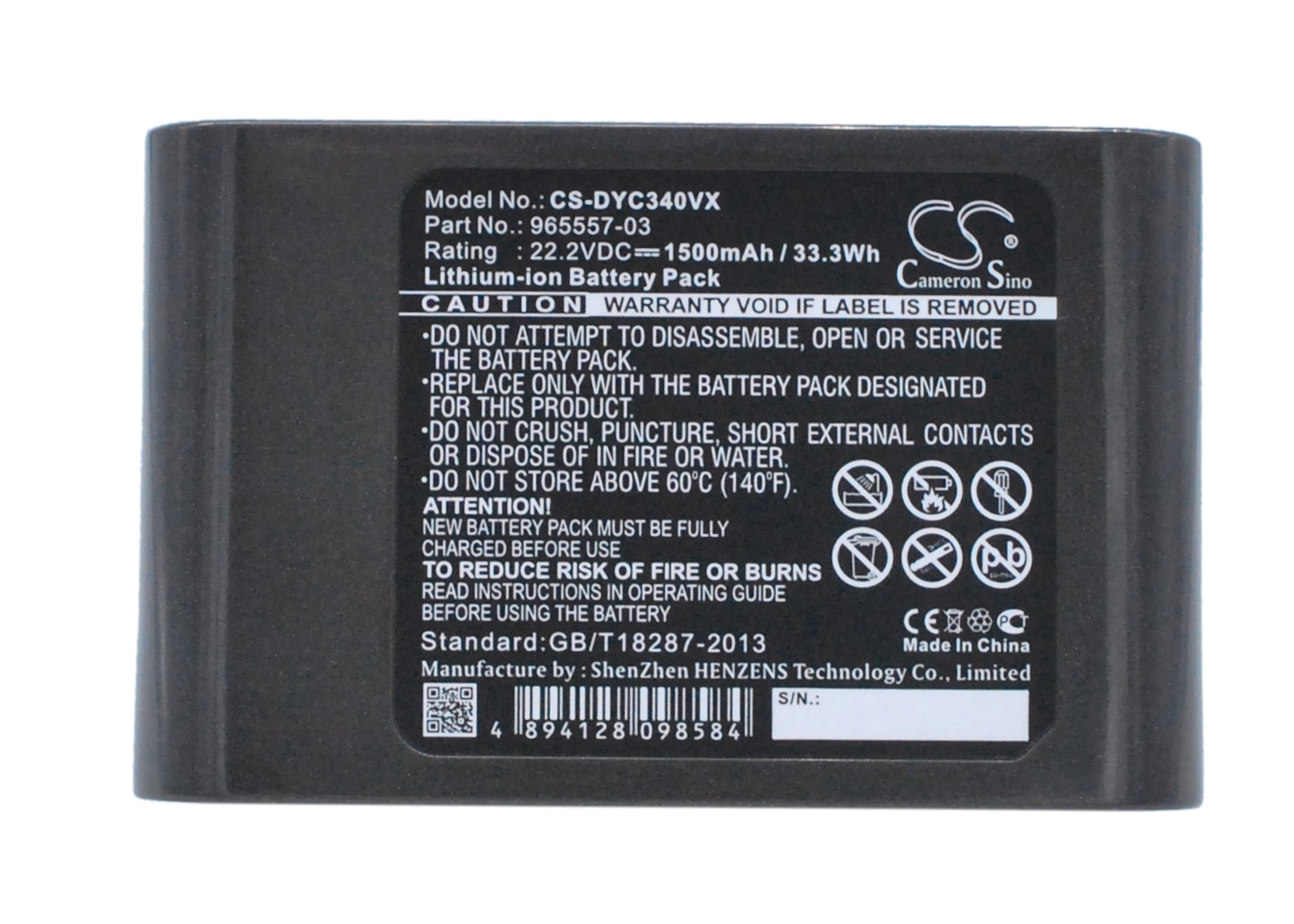 22.2V 1500mAh Li-ion Replacement Battery for Dyson DC31 DC34 DC35 DC45 DC56 Animal Vacuum Cleaner - Type B
