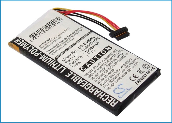 1000mAh 3.7V Li-Polymer Battery Replacement for Toshiba E400 E410 PDA Pocket PC - LAB503759C
