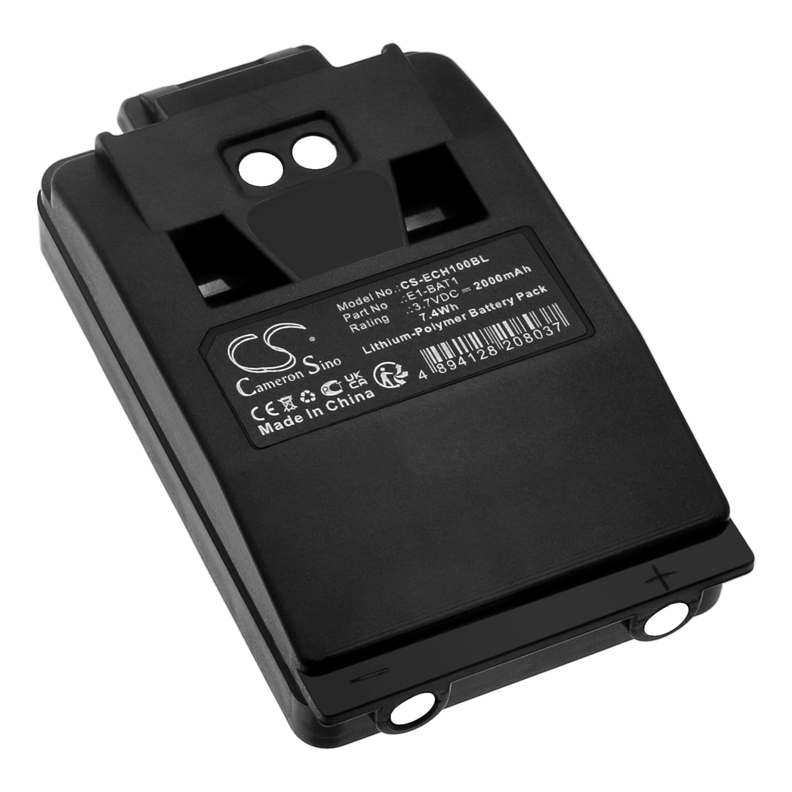 ELCA Radiocontrol Crane Remote Battery: E1-BAT1 Replacement, 3.7V 2000mAh Li-Polymer - Crane & Hoist Controller Battery, 83x48x17mm
