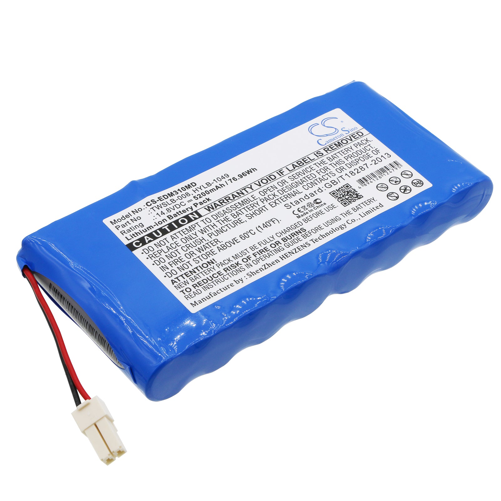 5200mAh Replacement Battery for EDAN M3 Medical Monitor - 14.8V Li-ion, Extended Life

