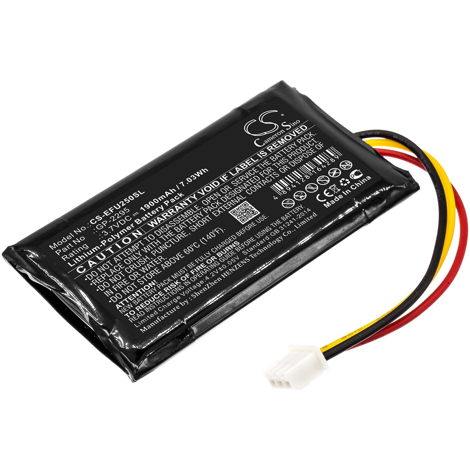 1900mAh Li-Polymer Battery for EXFO PX1 Power Meter (PX1-H, PX1-S) - 3.7V 7.03Wh Replacement
