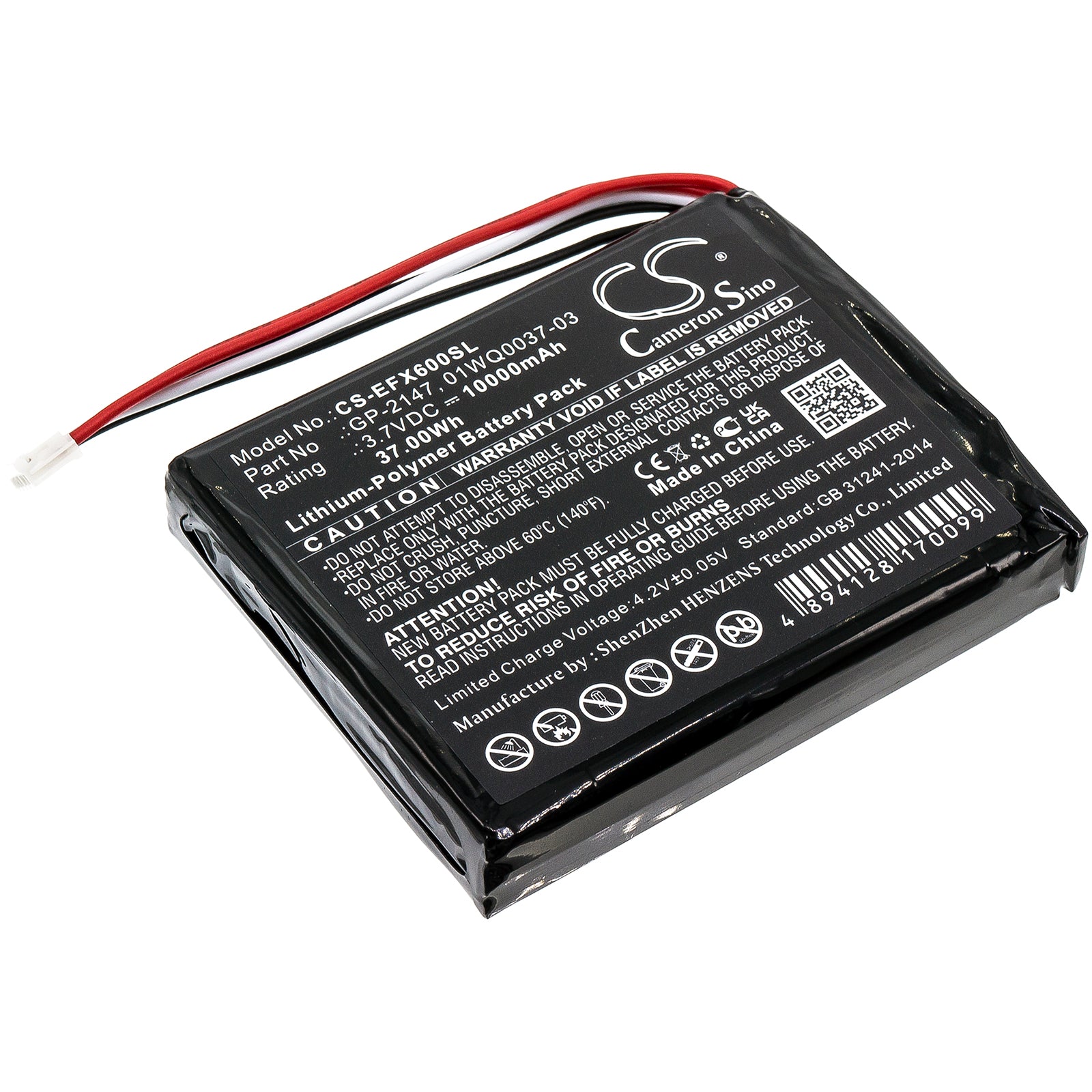 10000mAh Replacement Battery for EXFO MAX-600, MAX-635 Fiber Testers - 3.7V Li-Polymer, Extended Life
