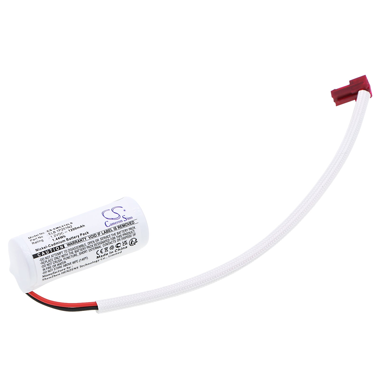 1200mAh Ni-CD Emergency Light Battery for Lithonia LQM LX LE Series - 1.2V, 1.44Wh, ELB 1P201N2 Replacement
