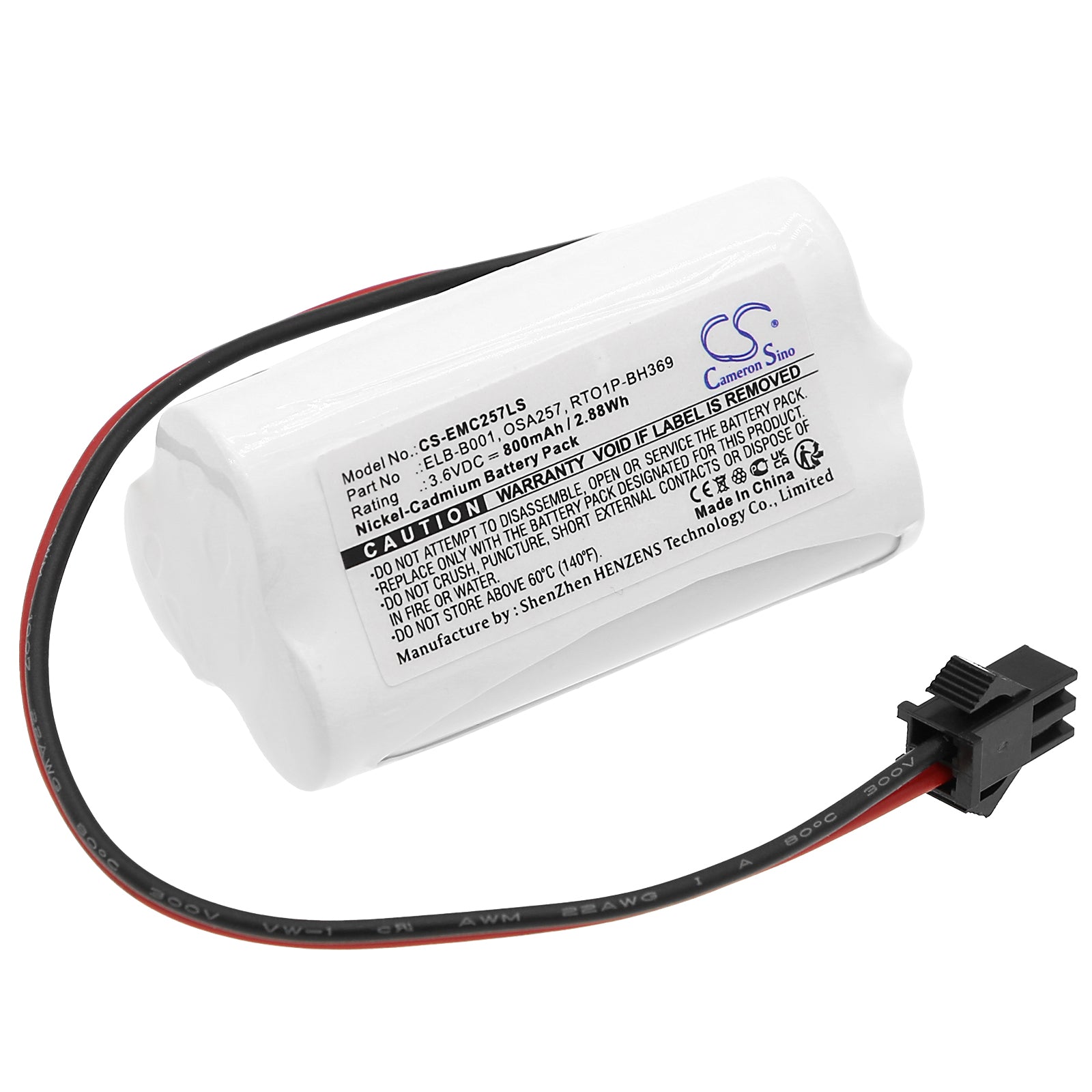 3.  6V 800mAh Ni-CD Battery - Lithonia EU2LED Emergency Light Replacement - Unitech ELB-B001
