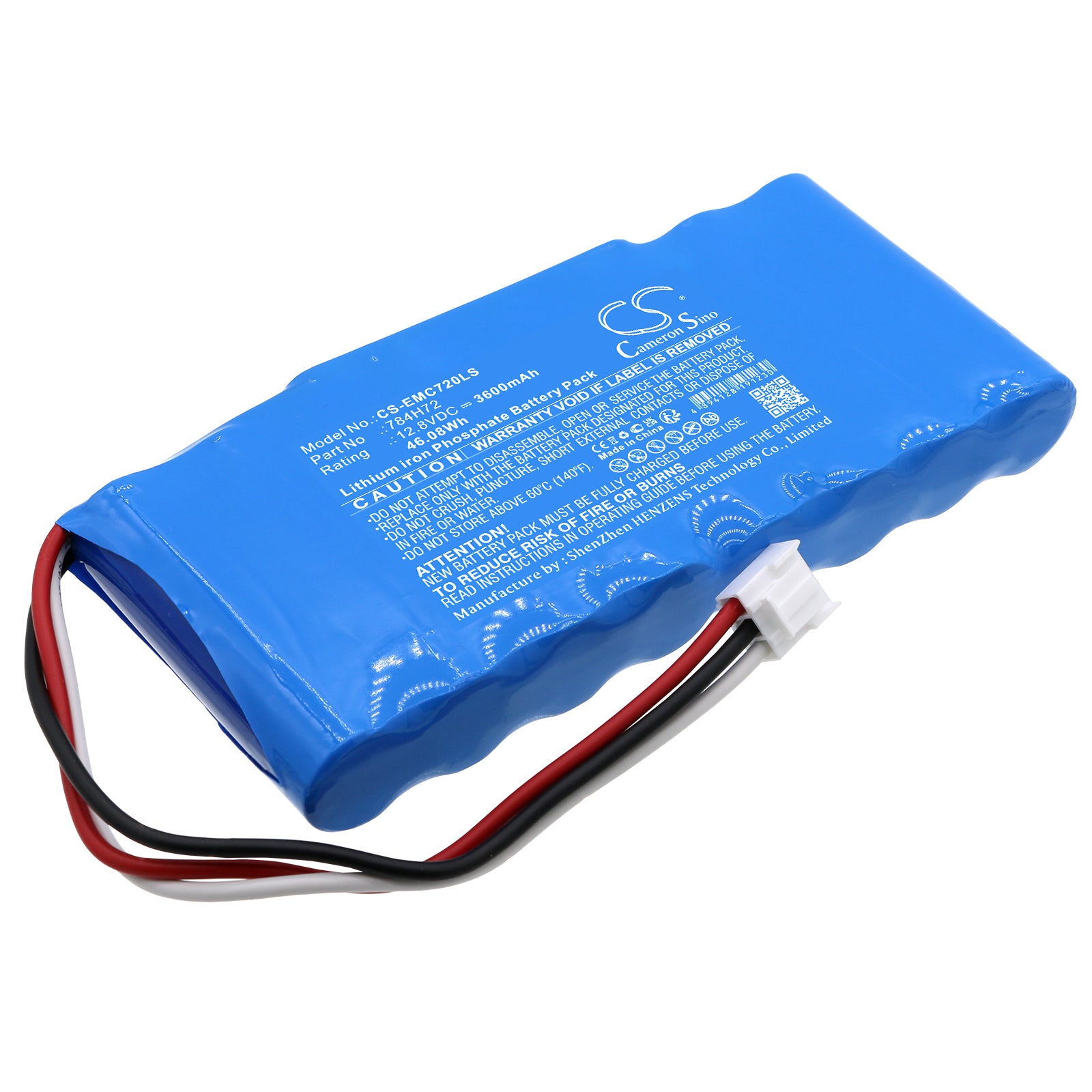 12.8V 3600mAh LiFePO4 Replacement Battery for DUAL-LITE DYN12 Emergency Lights (784H72), 46.08Wh - Long Life Emergency Lighting Power
