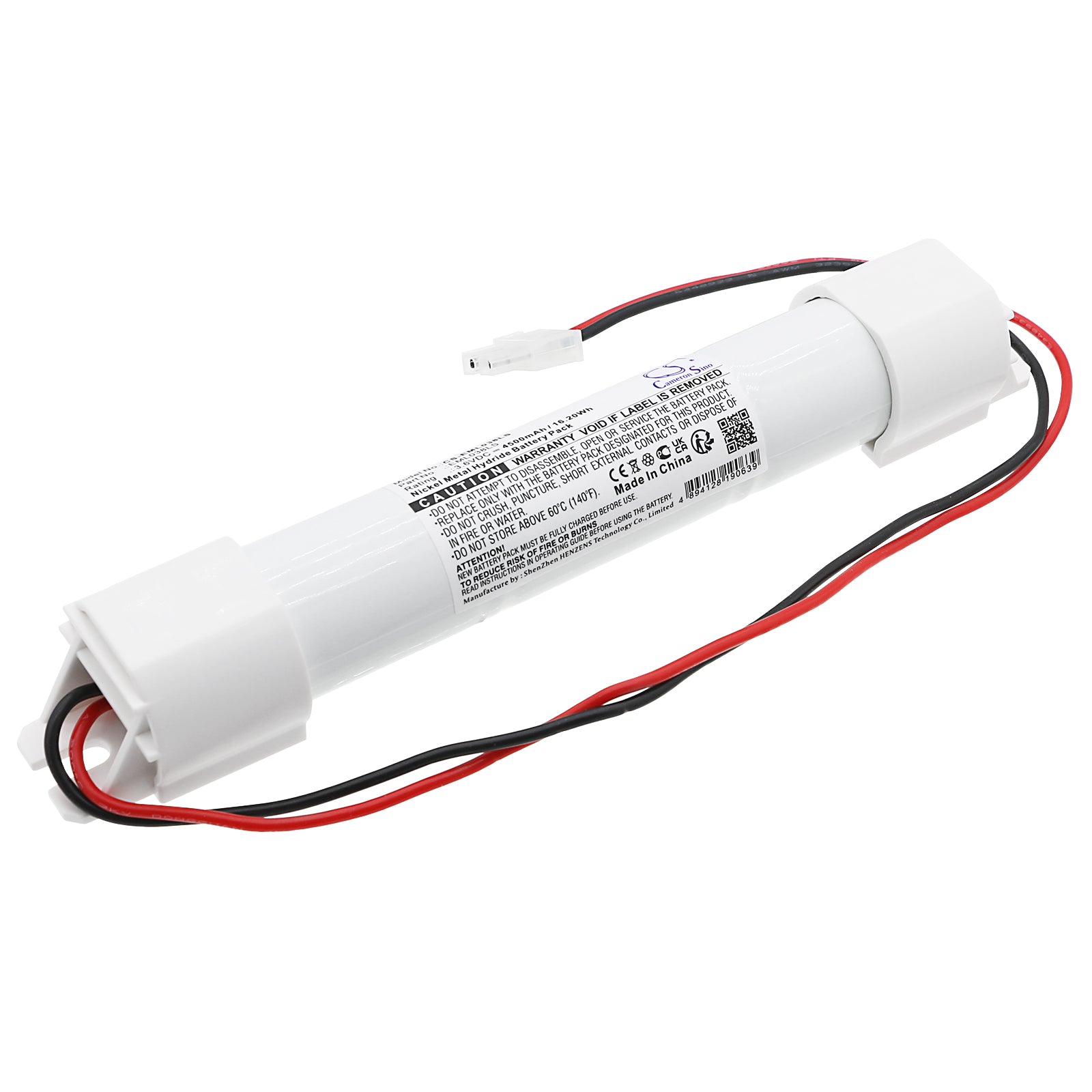 3.6V 16.2Wh Ni-MH Emergency Lighting Battery Pack - 189.8mm Length - Exit & Emergency Fixture Replacement

