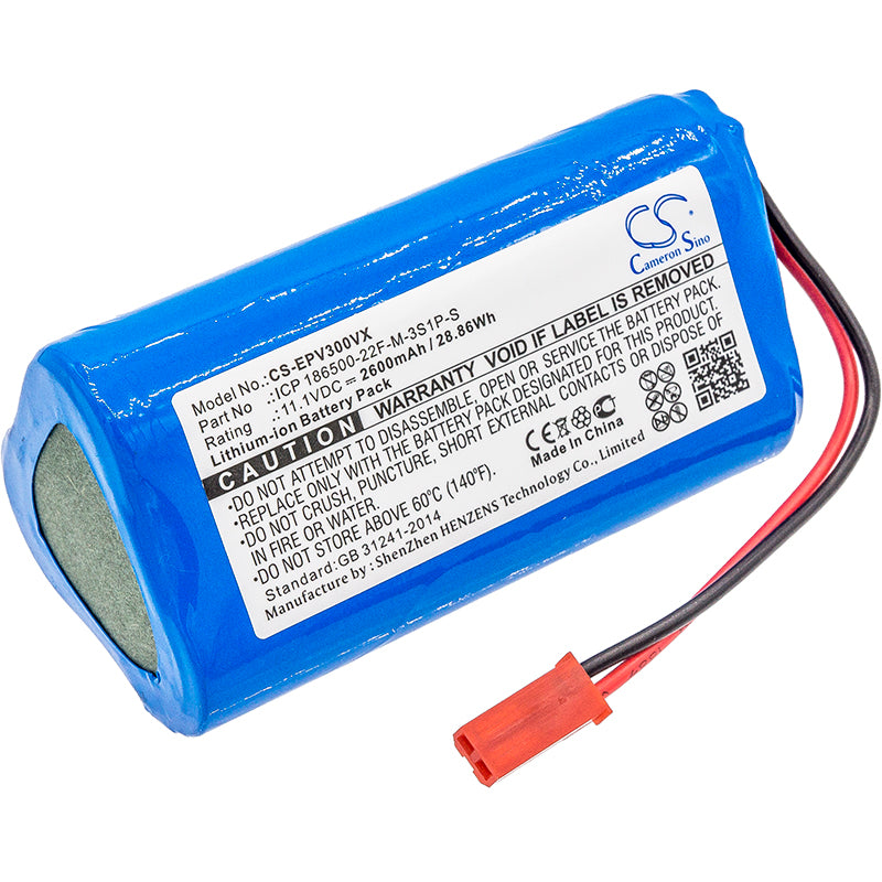 Electropan iLife V5 & V5s Vacuum Battery - 2600mAh, 11.1V Li-ion Replacement Power Pack (68.7x34.3x34.2mm)

