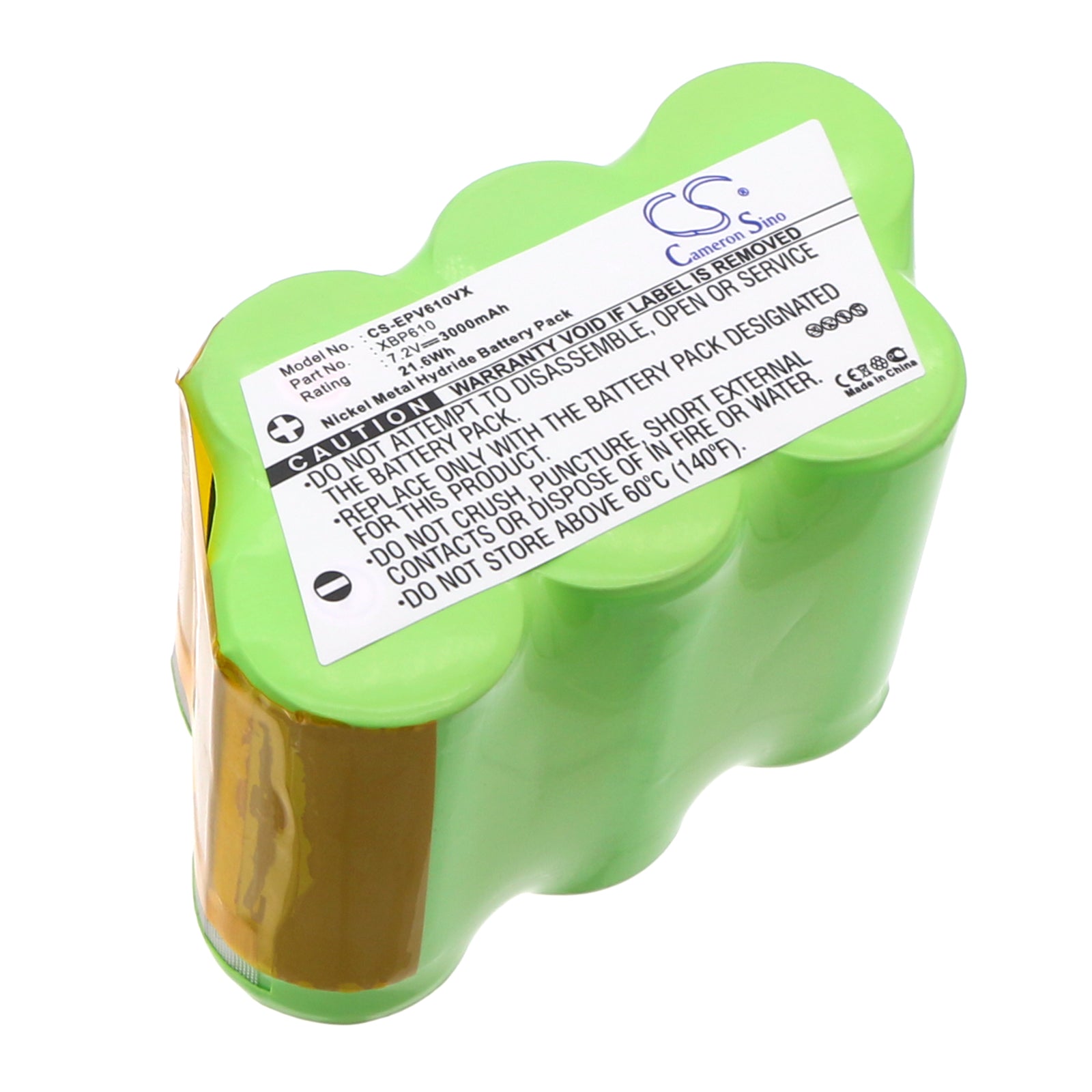 7.2V 3000mAh Ni-MH Replacement Battery Power Pack for Euro-Pro Shark UV610, UV614, XBP610 Vacuum Cleaner
