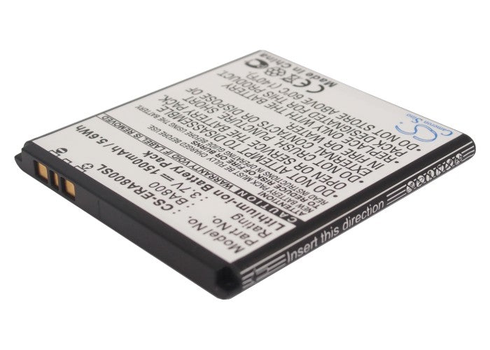 1500mAh BA800 Replacement Battery for Sony Xperia S, V, Arc HD - 3.7V Li-ion - Exact Fit (56.8x52.9x5.1mm)
