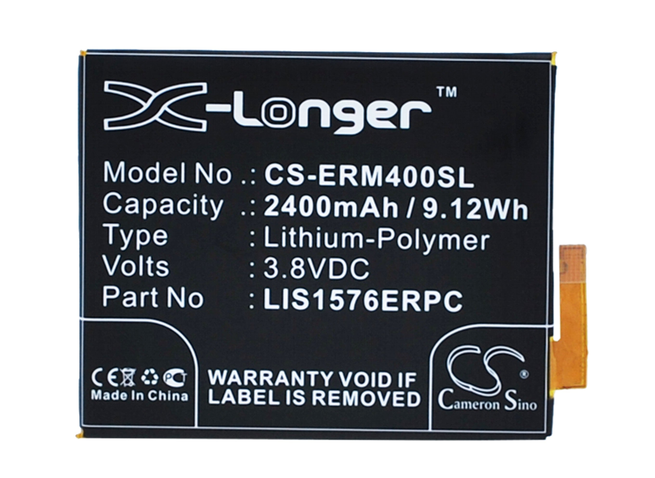 2400mAh Replacement Battery for Sony Xperia M4 Aqua E2303 E2306 - 3.8V Li-Polymer, Grade A Cell
