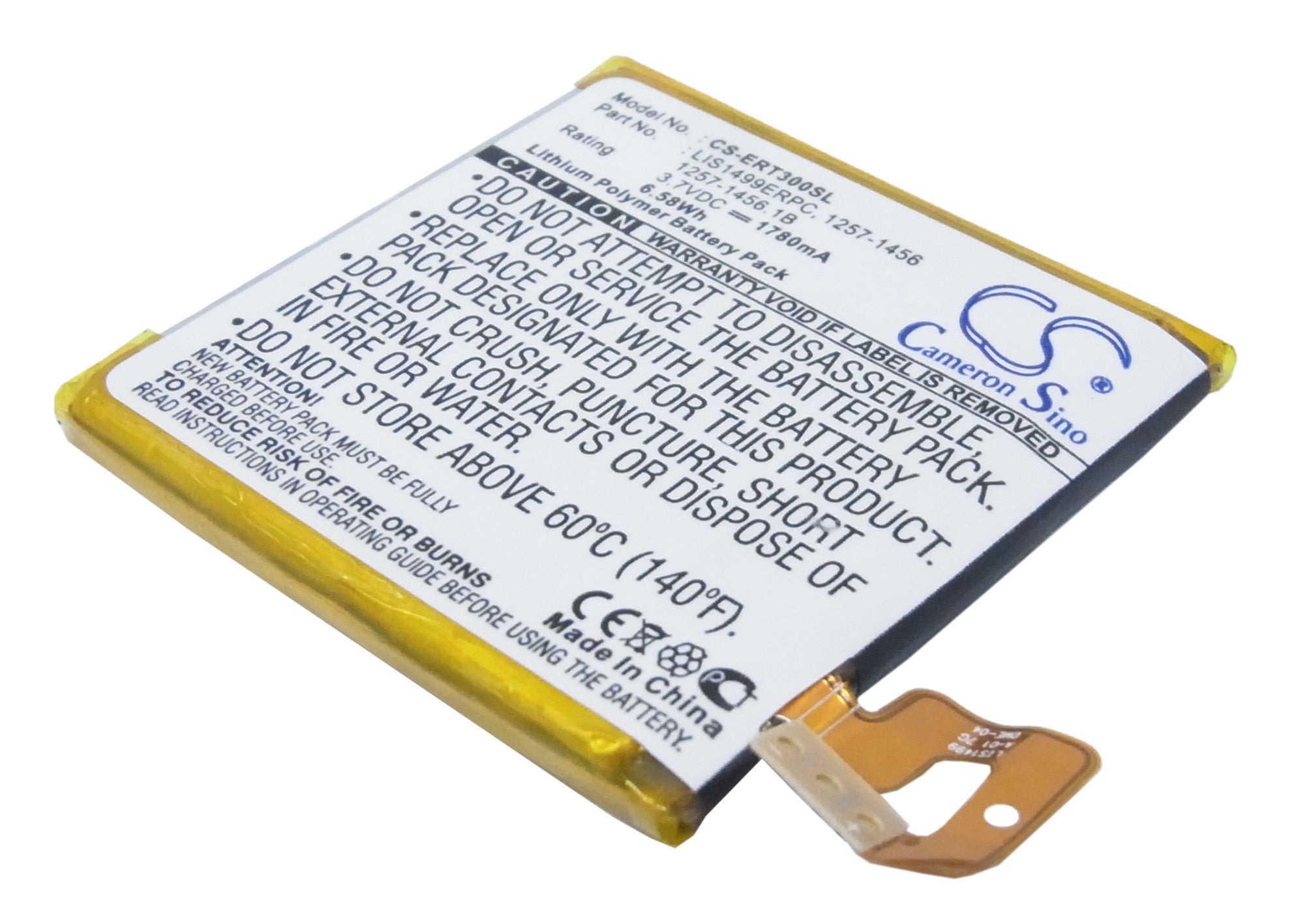 1780mAh Replacement Battery for Sony Xperia T LT30p/a/i LIS1499ERPC - 3.7V Li-Polymer Battery - Phone Replacement Part
