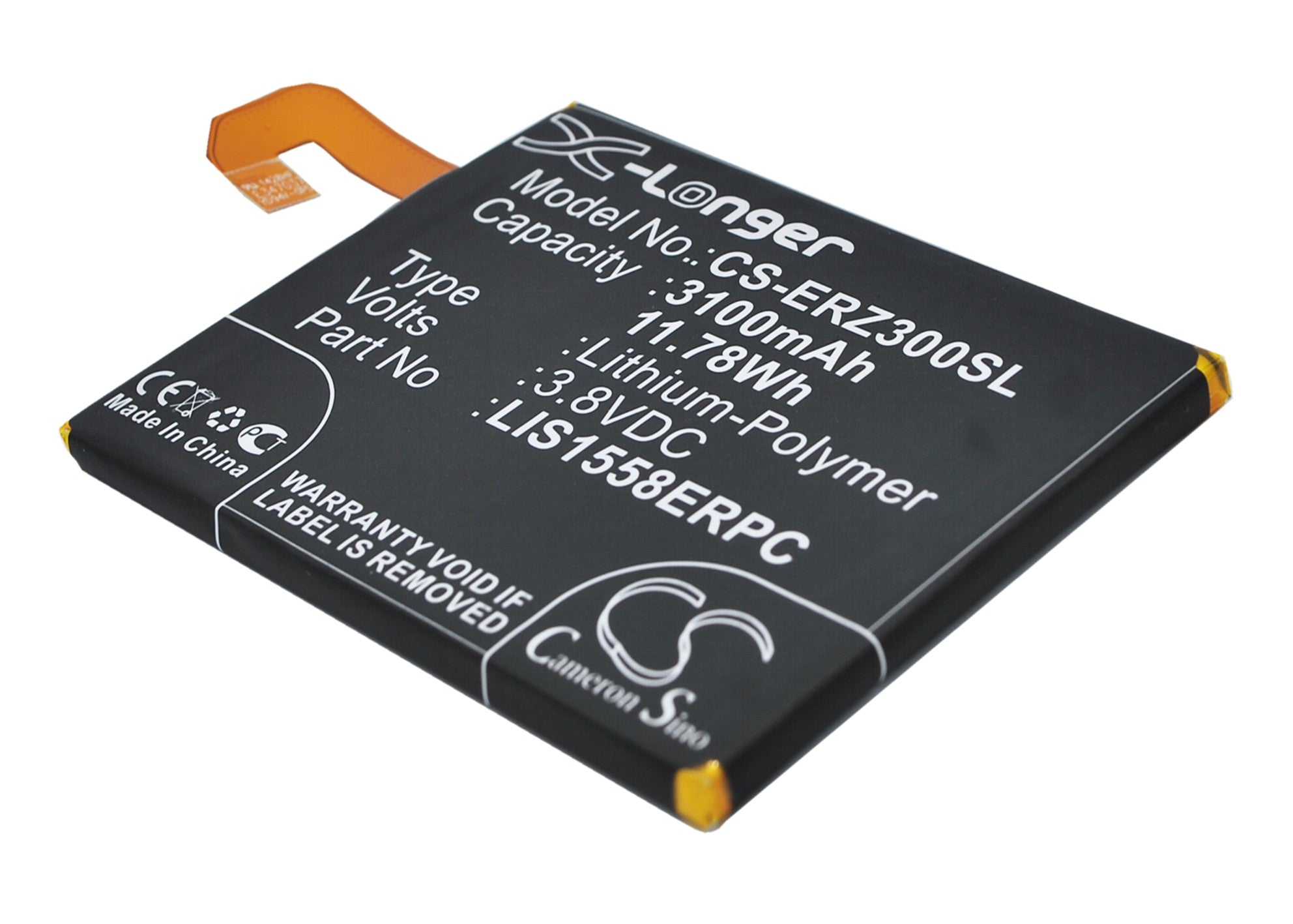 3100mAh Replacement Battery for Sony Xperia Z3 Series (D6603, D6653, SOL26, L55u) - Li-Polymer, 3.8V, 11.78Wh
