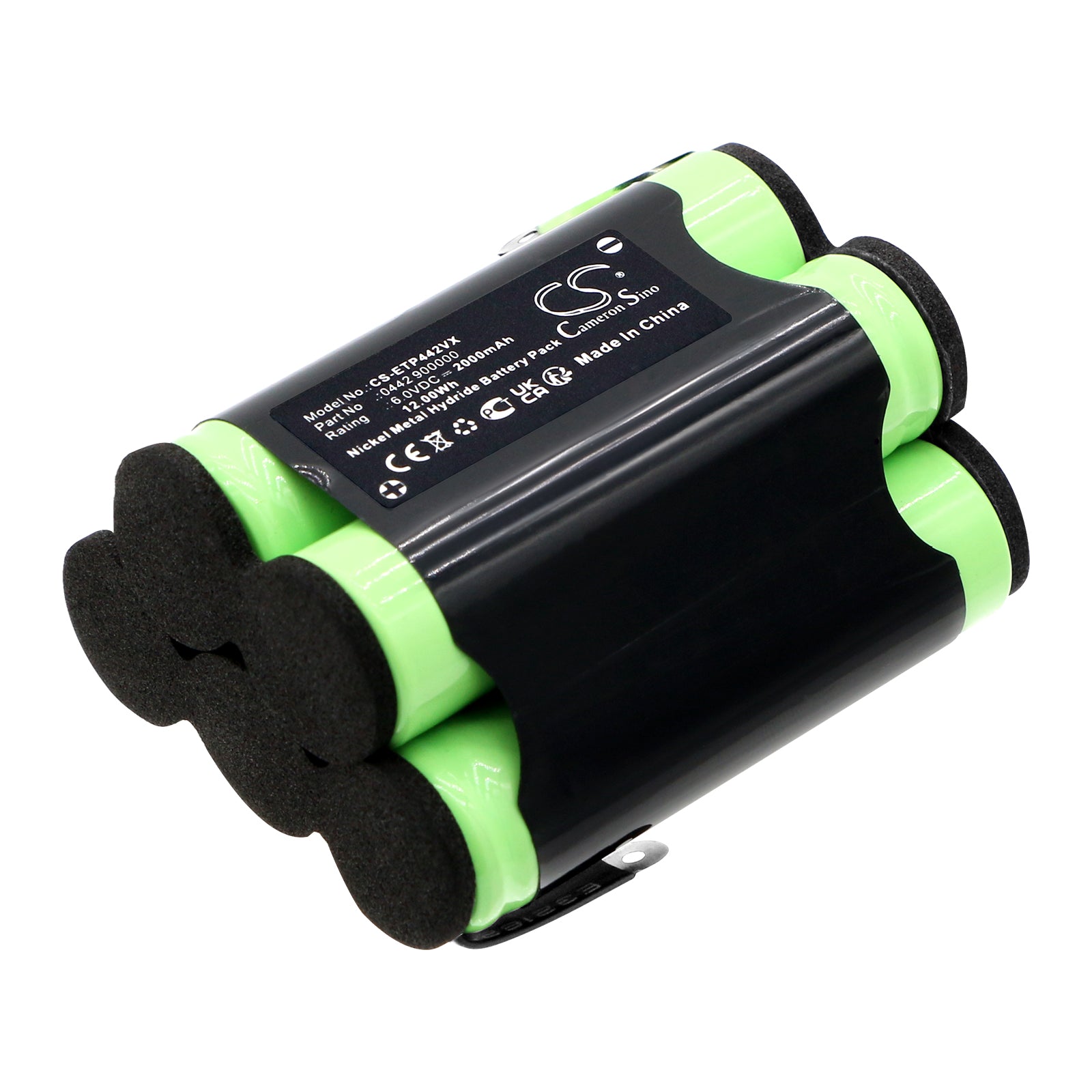 2000mAh Ni-MH 6V Vacuum Battery for ETA 0442 Verto - 12Wh Replacement for 0442900000/0442900001
