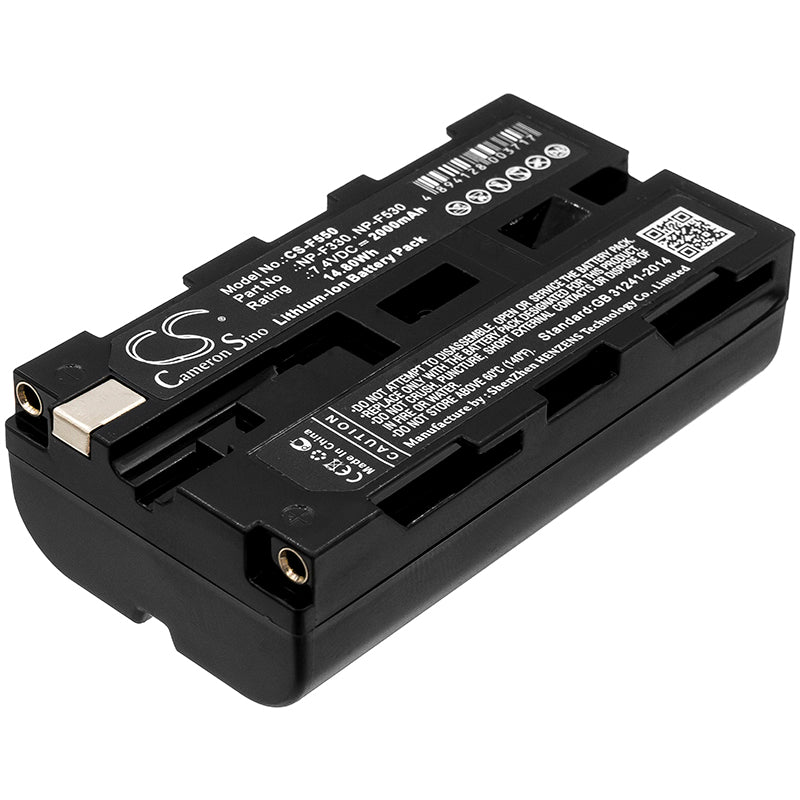7.4V 2000mAh NP-F550 Battery for Aputure Amaran LED Lights, Sony Cameras & Field Monitors
