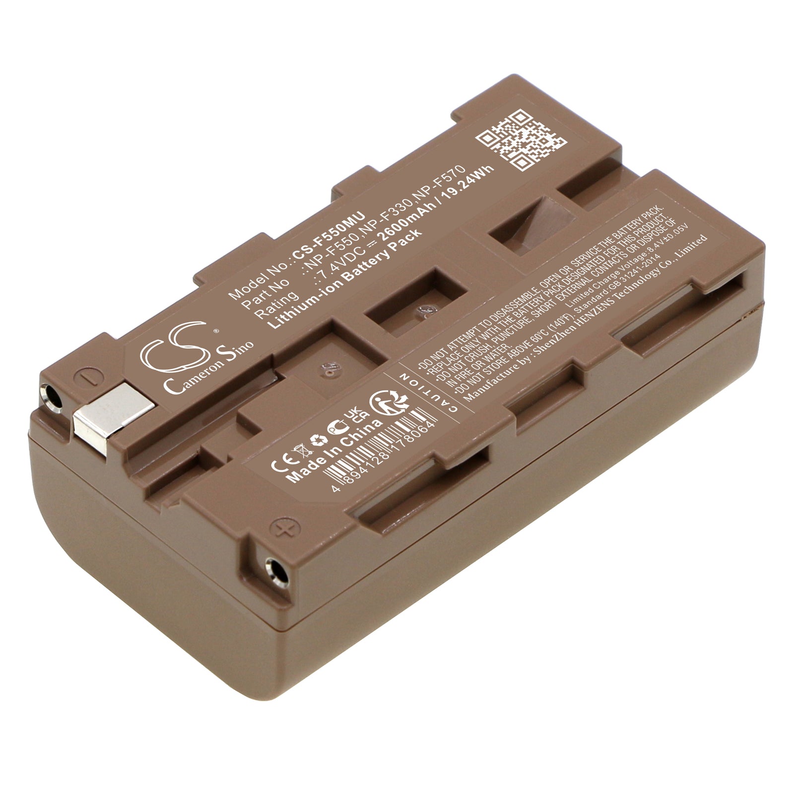 7.4V 2600mAh Li-ion NP-F550 Battery for Aputure Amaran Lights, Sony Camcorders & On-Camera Monitors
