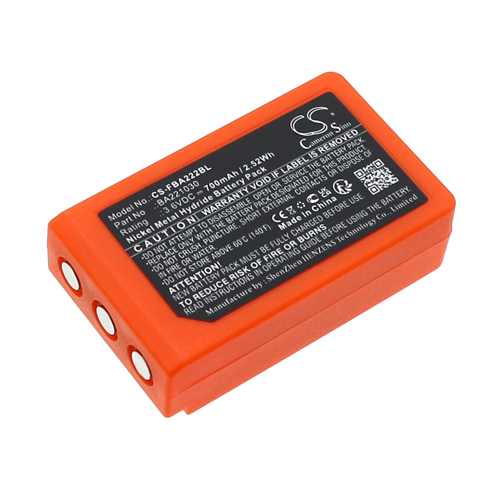 700mAh 3.6V Ni-MH Replacement Battery for HBC Patrol S & Radiomatic RV Crane Remotes - BA221030
