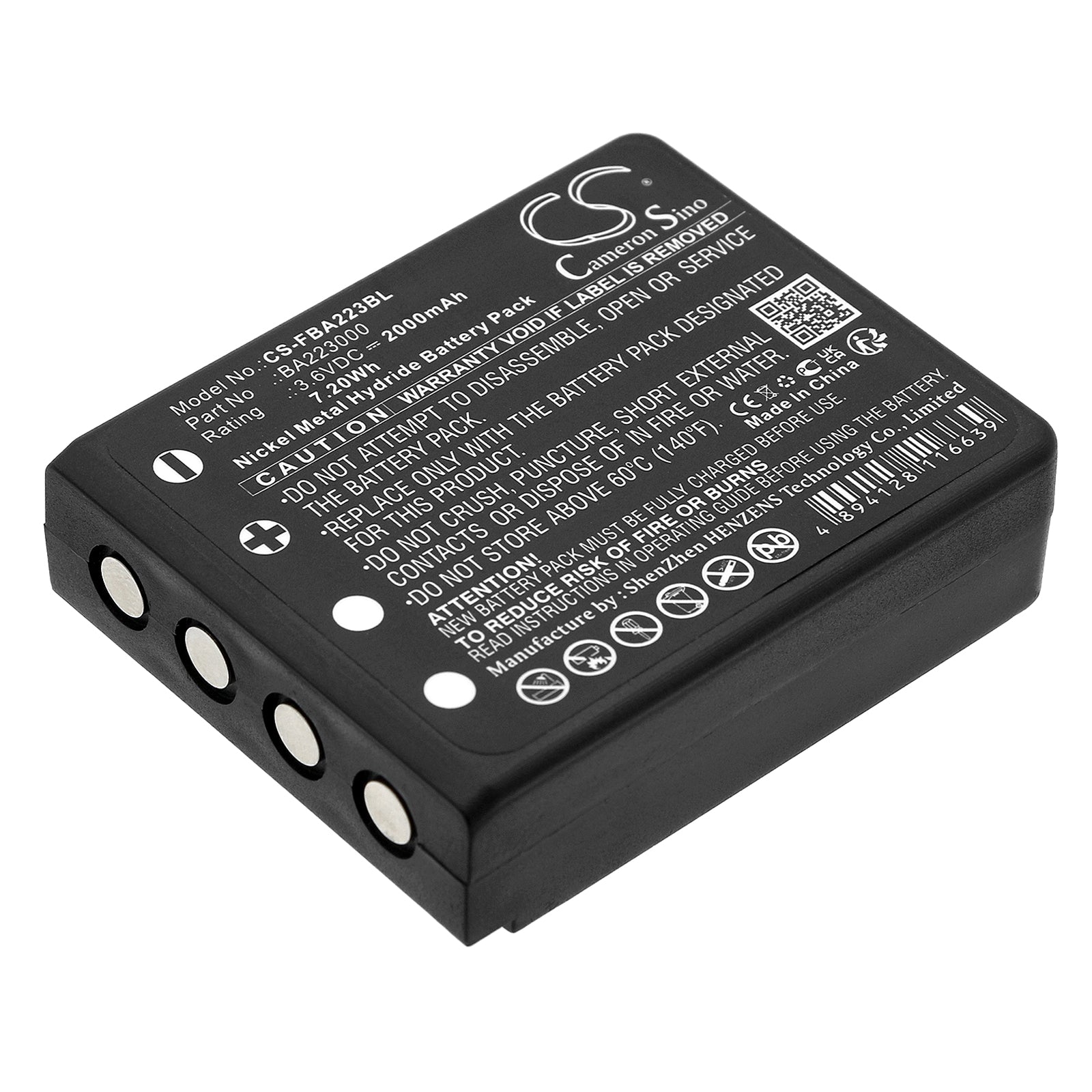 2000mAh 3.6V Ni-MH Replacement Battery for HBC Radiomatic Crane Remotes - BA223000, FUB6, BA209000 Compatible

