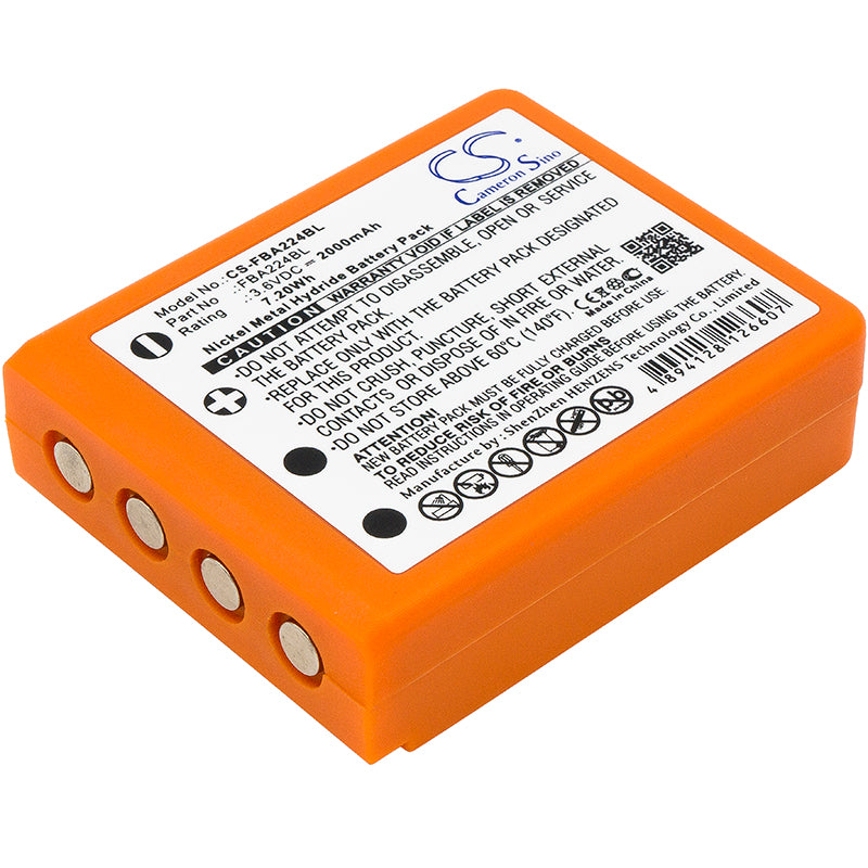2000mAh Ni-MH 3.6V Replacement Battery for HBC Radiomatic Crane Remote: BA223000, Quadrix, Micron, Linus
