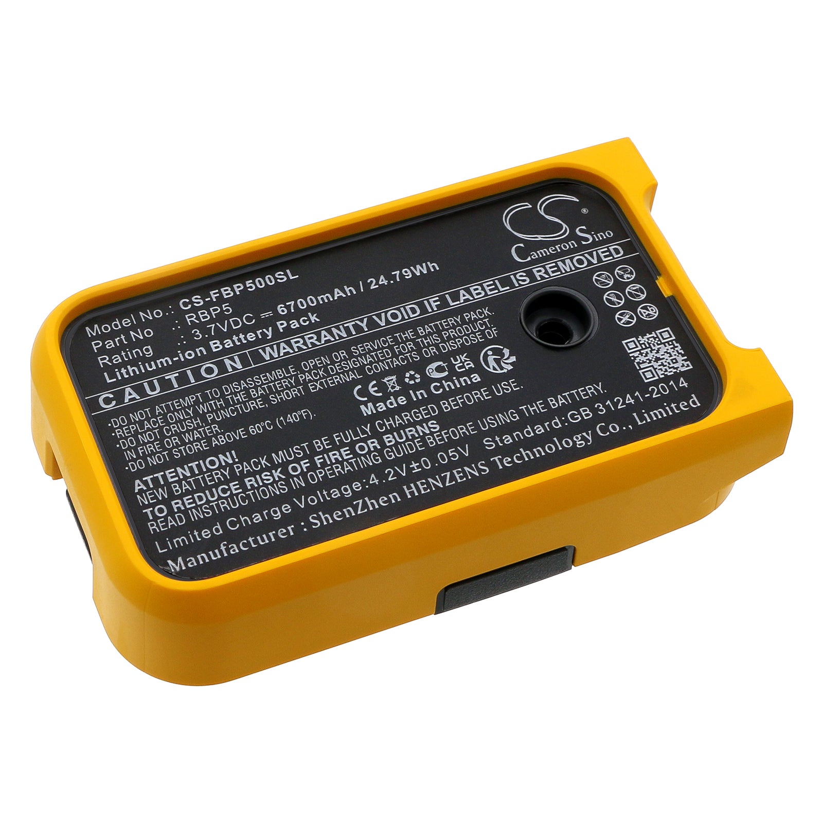 Replacement Li-ion Battery for Fluke PLS Laser Level - 6700mAh, 3.7V - Fits PLS 3G, 5R, 6G, 180R - Replaces 6XG45
