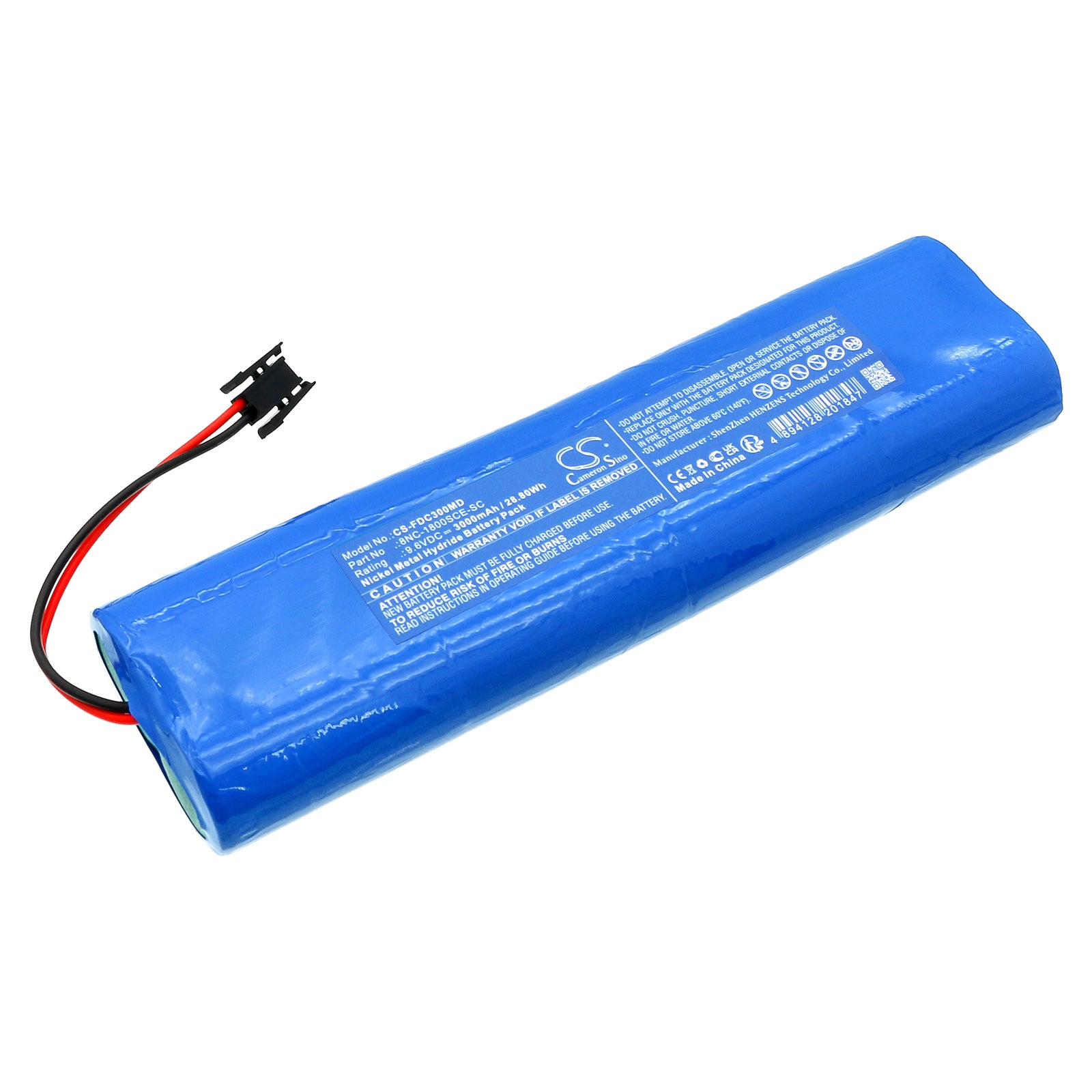 9.  6V 3000mAh Ni-MH Replacement Battery for Fukuda Cardisuny C300 Medical Monitor - 170.6x45.8x23mm
