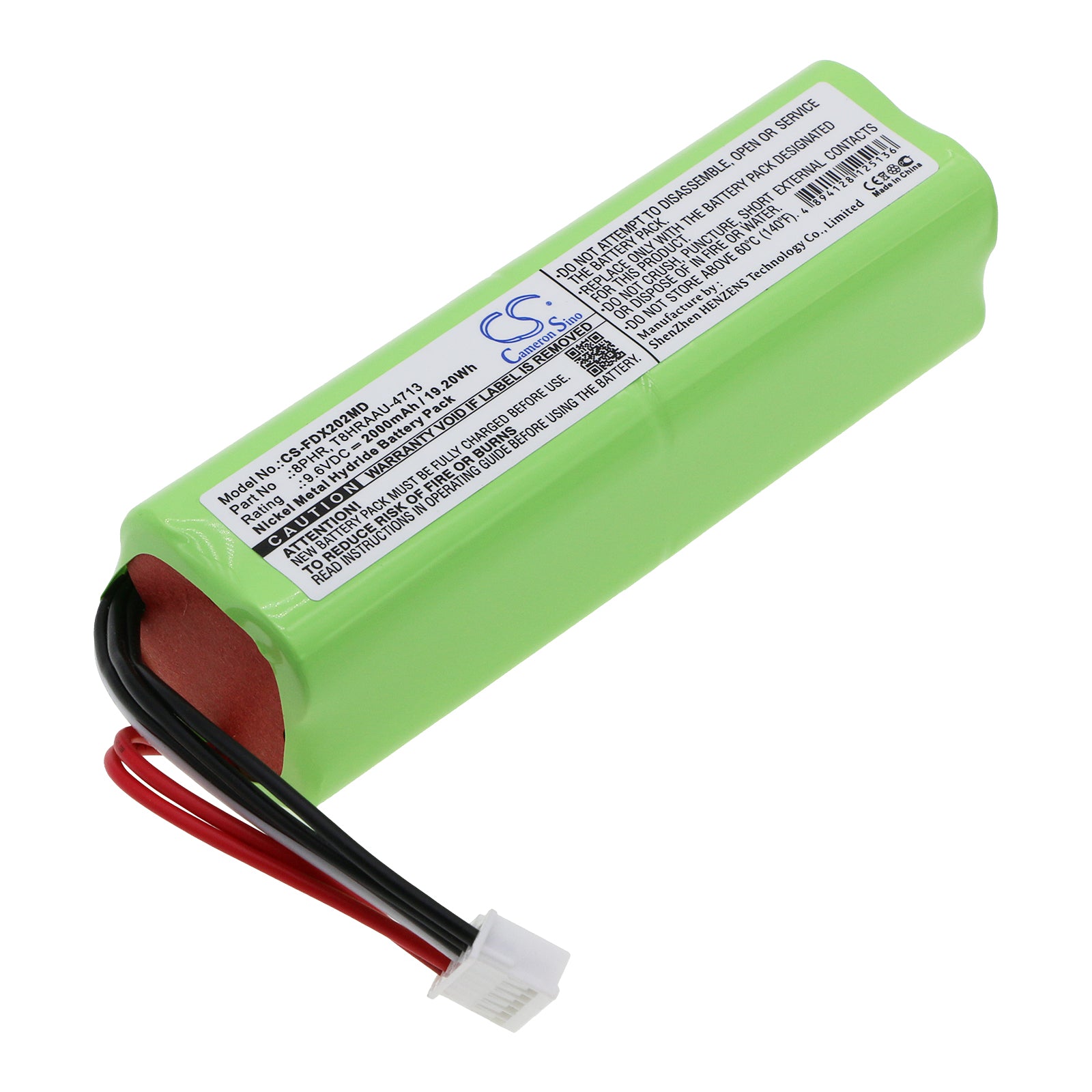 9.6V 2000mAh Ni-MH Replacement Battery for Fukuda ECG FX-2201, FX-7202 & CardiMax FX-7202 - Medical ECG Use
