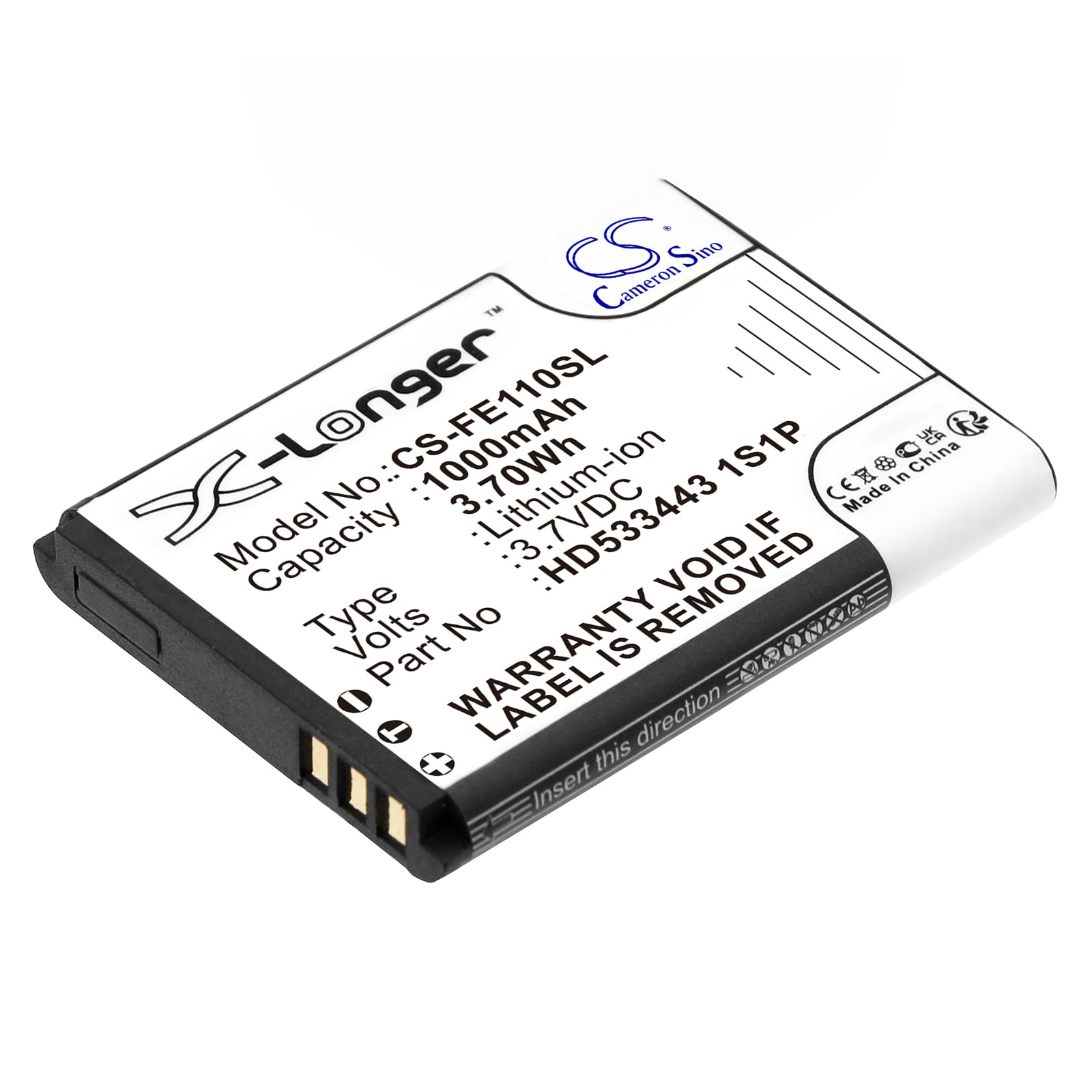 1000mAh 3.7V Li-ion Replacement Battery for Fiio E11 Amplifier & Technaxx Musicman BT-X1 (42.5x46.2x5.7mm)
