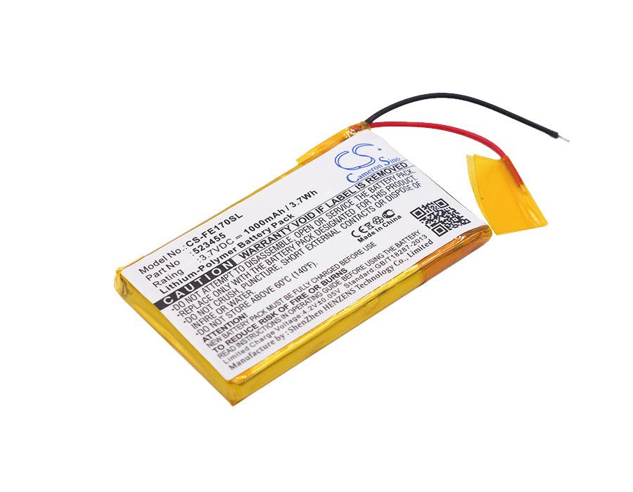 Fiio E7 & E17 Headphone Amplifier Replacement Battery, 1000mAh 3.7V Li-Polymer, 523455 Model
