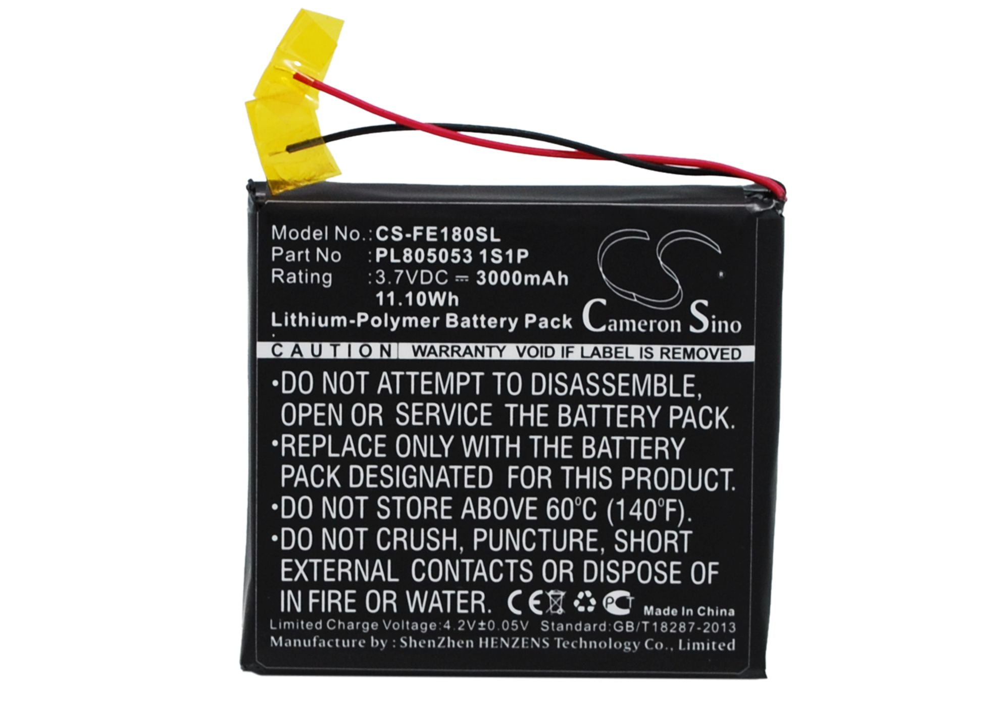 3000mAh 3.7V Li-Polymer Replacement Battery for Fiio E18 Headphone Amplifier - Power Cell
