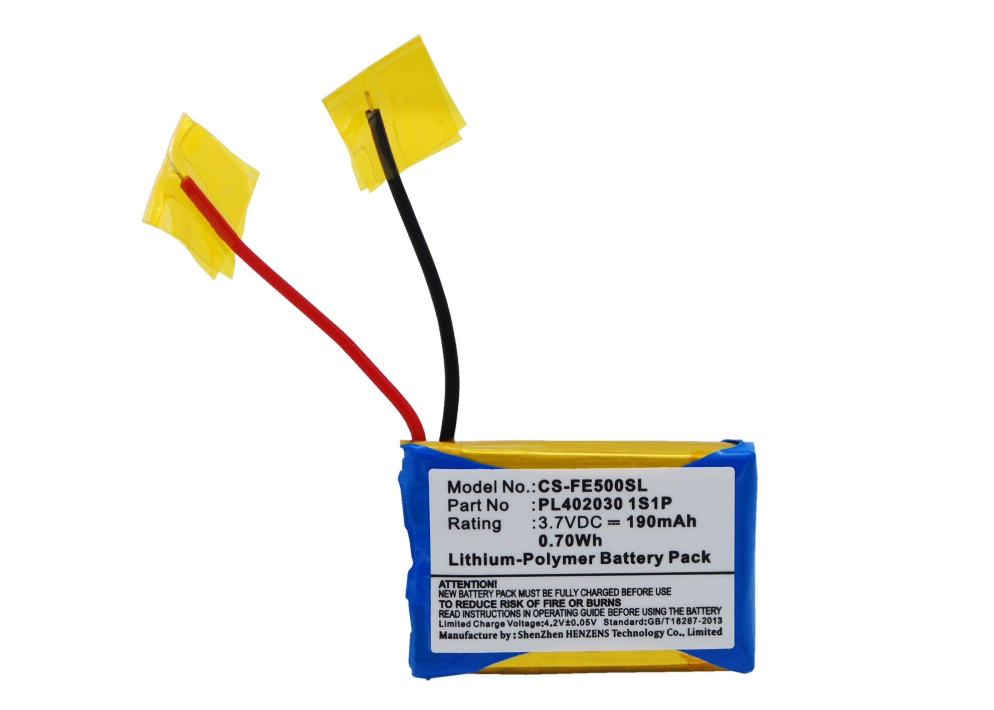 Fiio E5, E3, E6 Amplifier Replacement Battery - 190mAh, 3.7V 0.70Wh Li-Polymer
