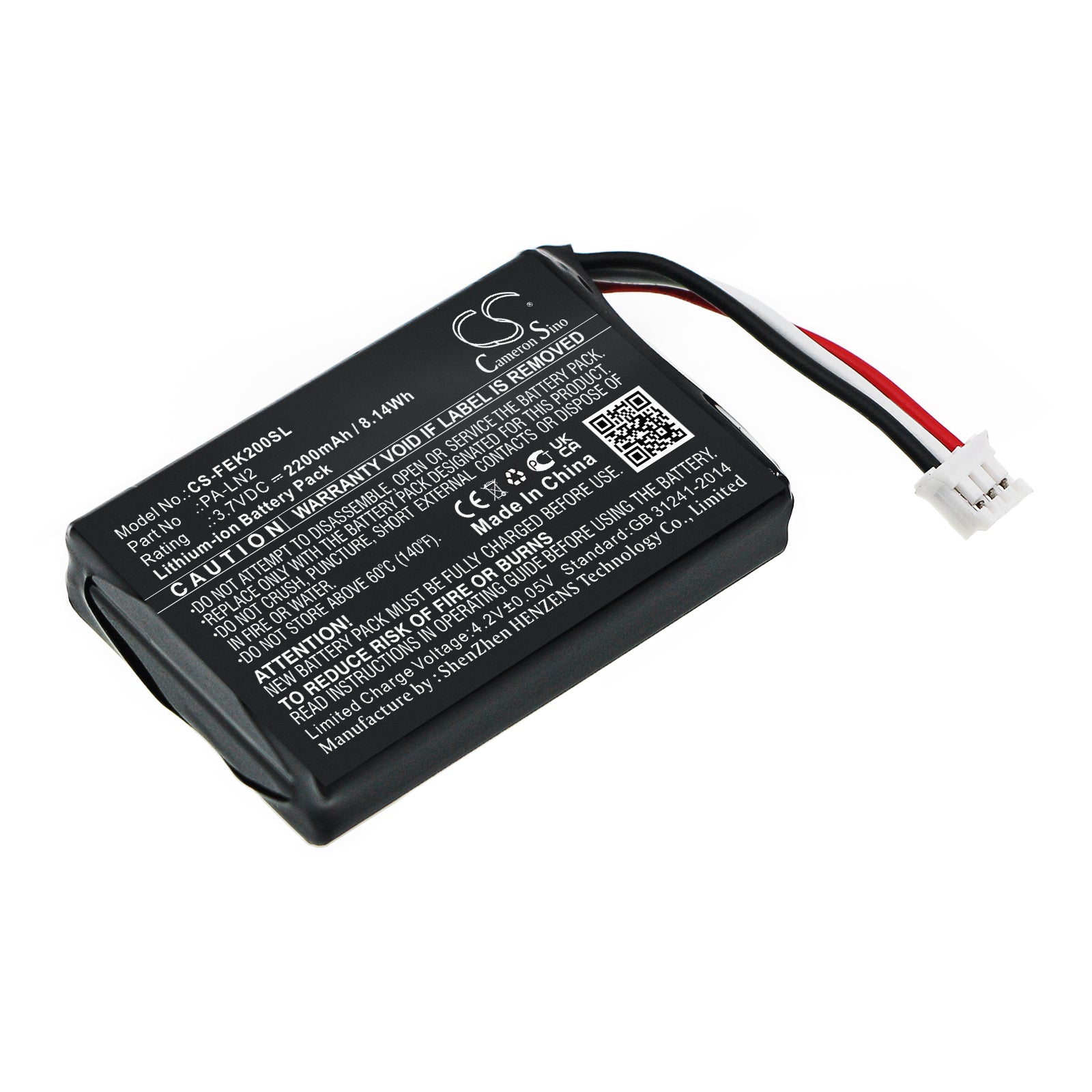 Fey Elektronik PA-LN2 Battery Replacement - 2200mAh 3.7V Li-ion Pack (52.6x34.2x11mm)
