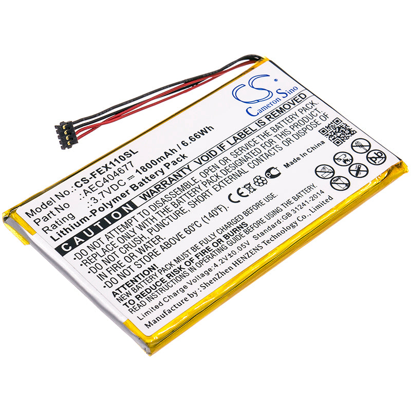 1800mAh 3.7V Li-Polymer Replacement Battery for Fiio X1 ii & FX1221 Amplifier (80.10x46.50x4.30mm)
