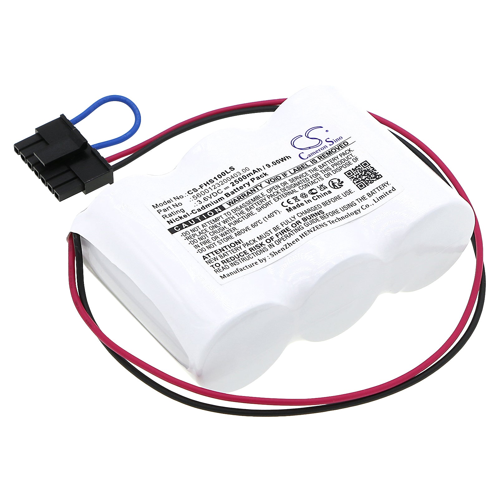 Fulham Hotspot 1 Emergency Light Replacement Battery - 3.6V 2500mAh Ni-CD - 76.8x51.2x25.6mm
