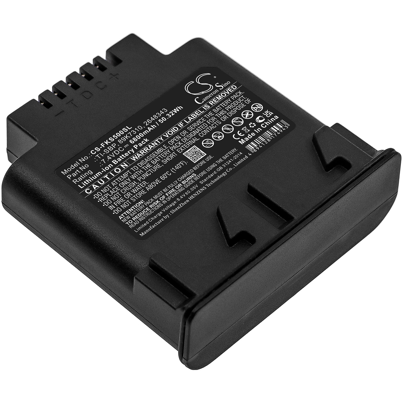 6800mAh Replacement Battery for Fluke IR SMART, Ti50FT, TiR3FT Thermal Cameras - 7.4V, 50.32Wh
