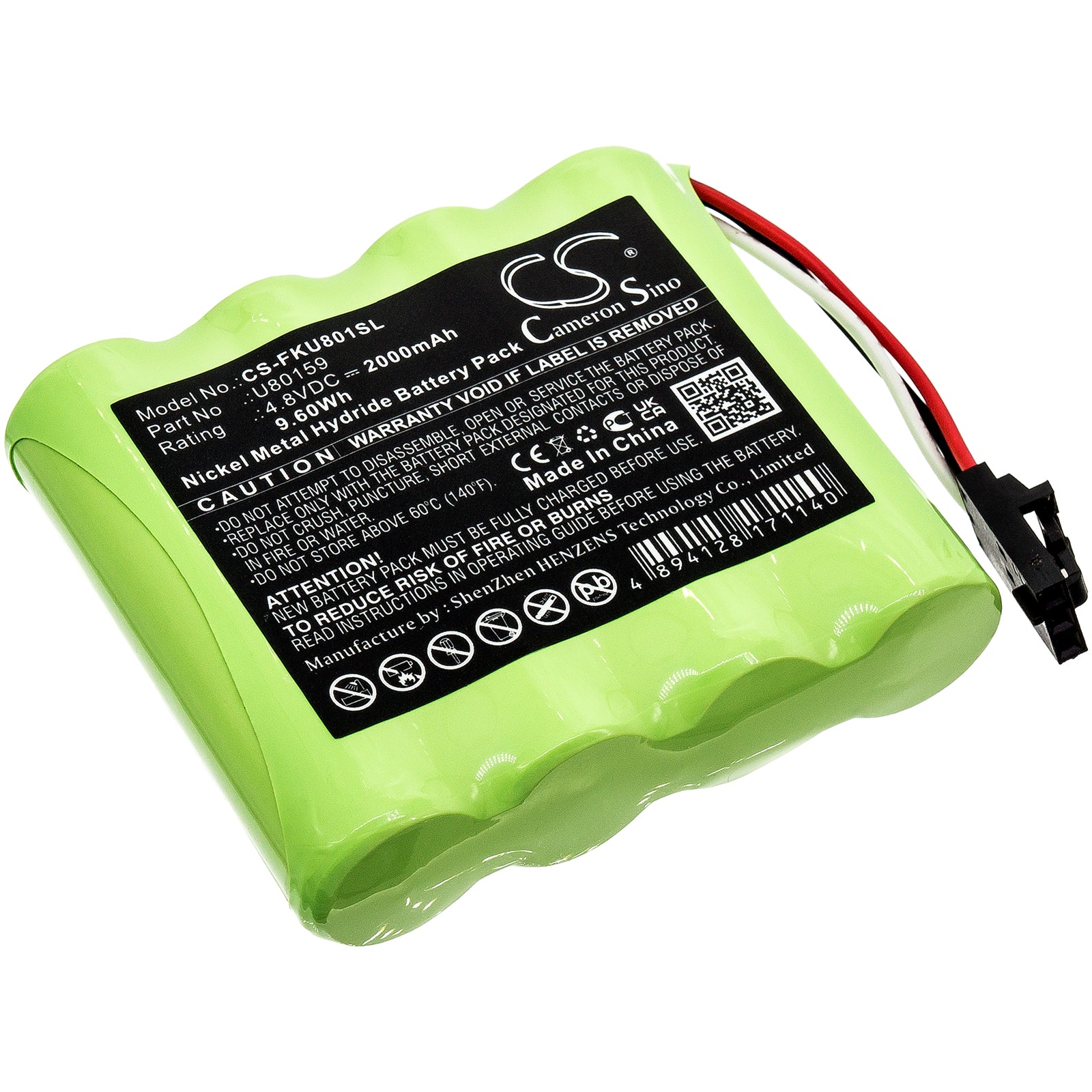 2000mAh 4.8V Ni-MH Replacement Battery for Fluke 2411129 Survey & Test Equipment - 9.6Wh 
