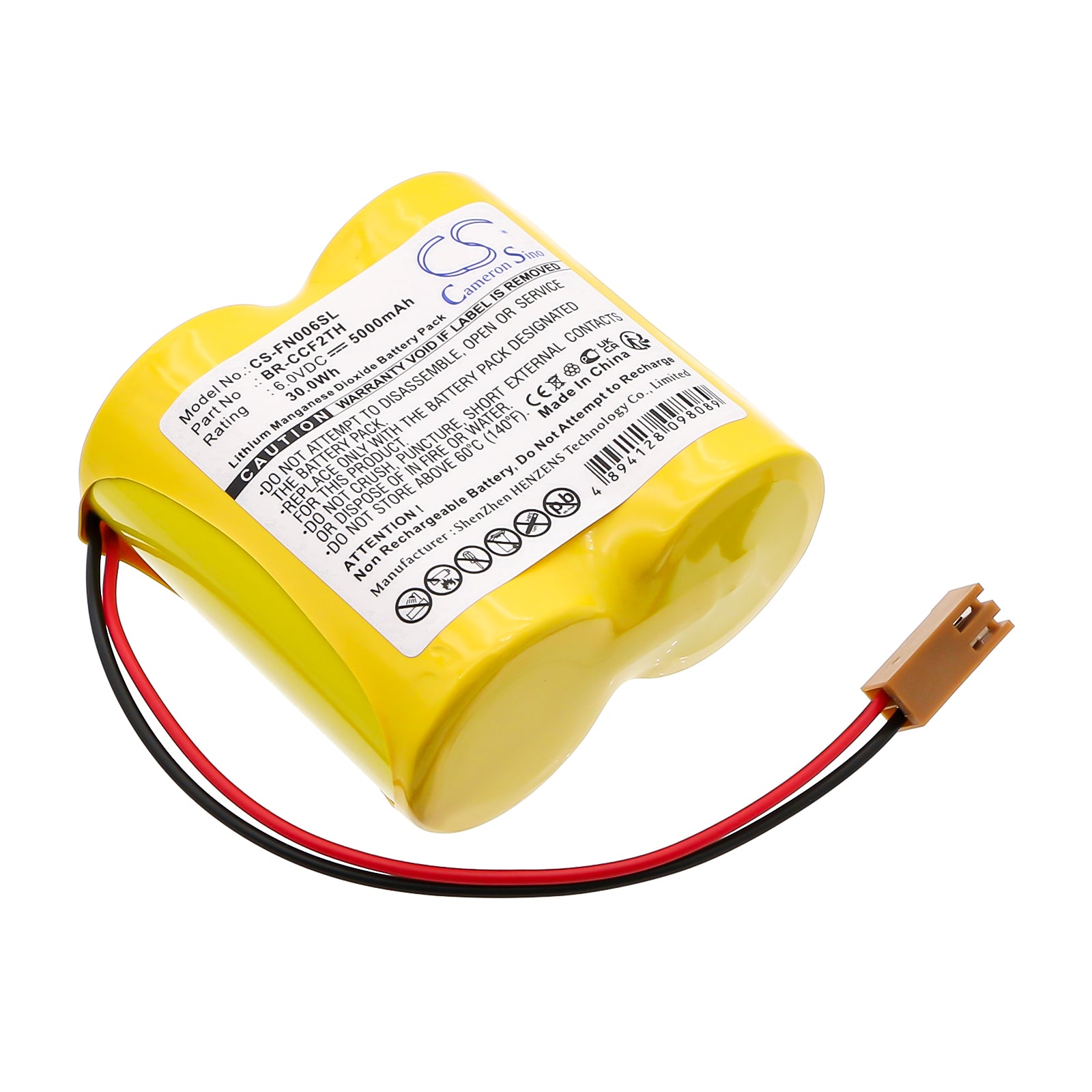 6V 5000mAh PLC Battery for Cutler Hammer A06, Fanuc A06 Controllers - A98L-0001-0902 Replacement
