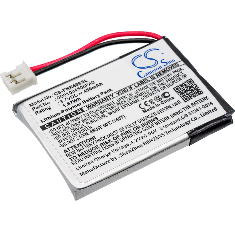450mAh Replacement Battery for Franklin EST-4016 Dictionary, 3.7V 1.67Wh Li-Polymer, 42.52x29.86x4.42mm Size
