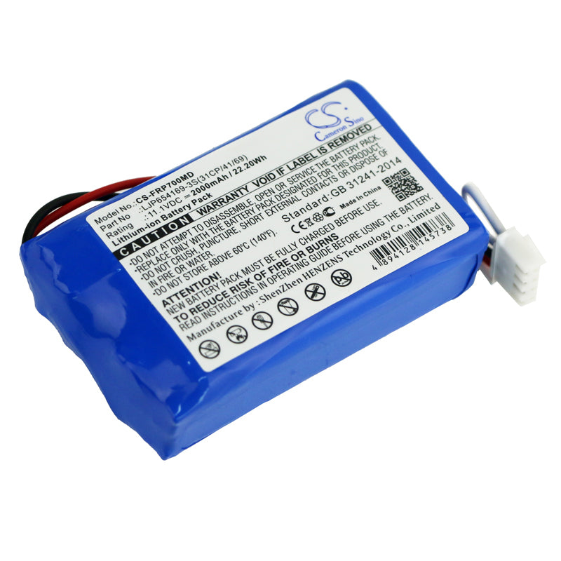 2000mAh Replacement Battery for Fresenius VP7 Infusion Pump - 11.1V Li-ion - Part# FBALCO0059, LJP654169-3S
