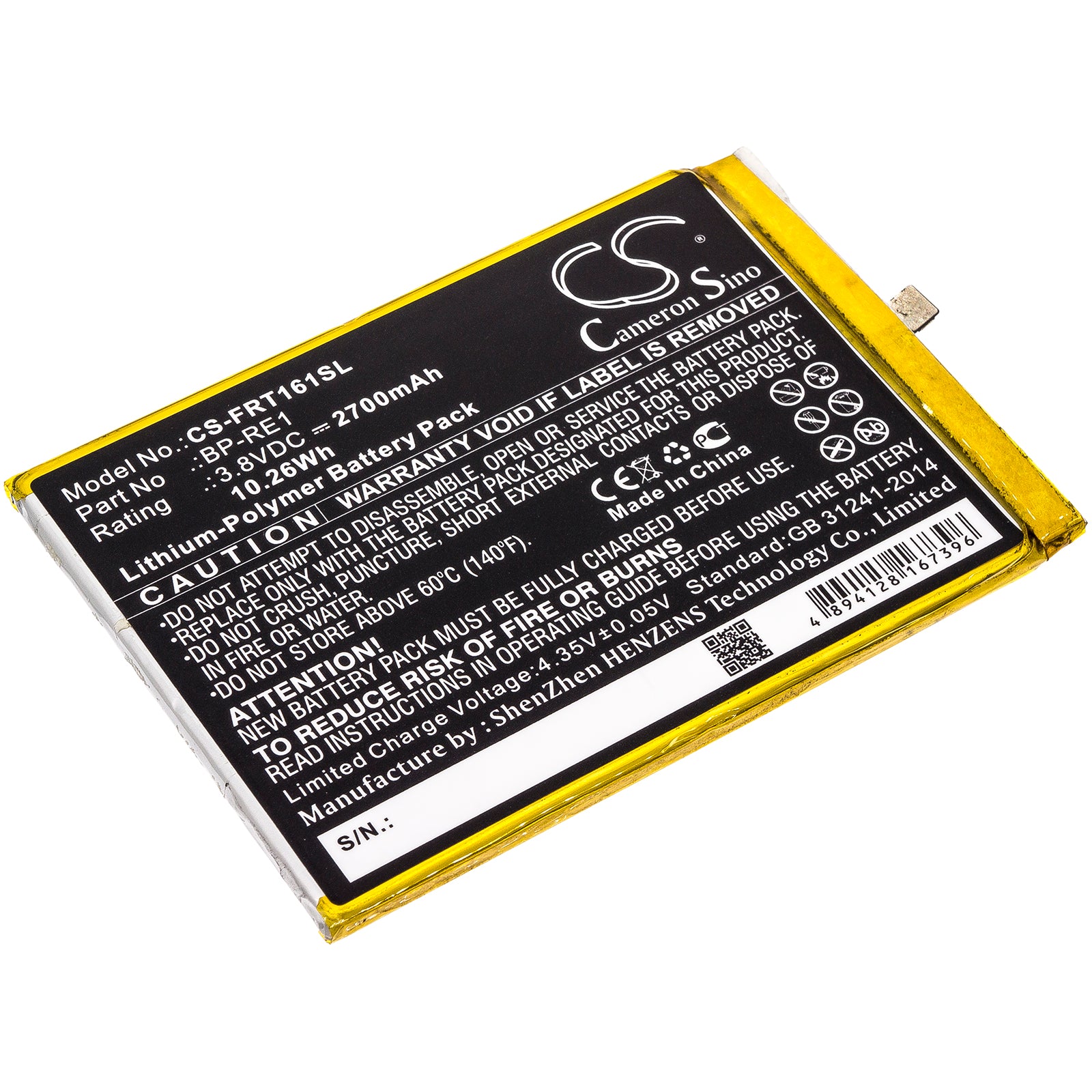 2700mAh Replacement Battery for FREETEL Samurai Rei FTJ161B Smartphones - 3.8V Li-Polymer - Extended Life, Direct Fit
