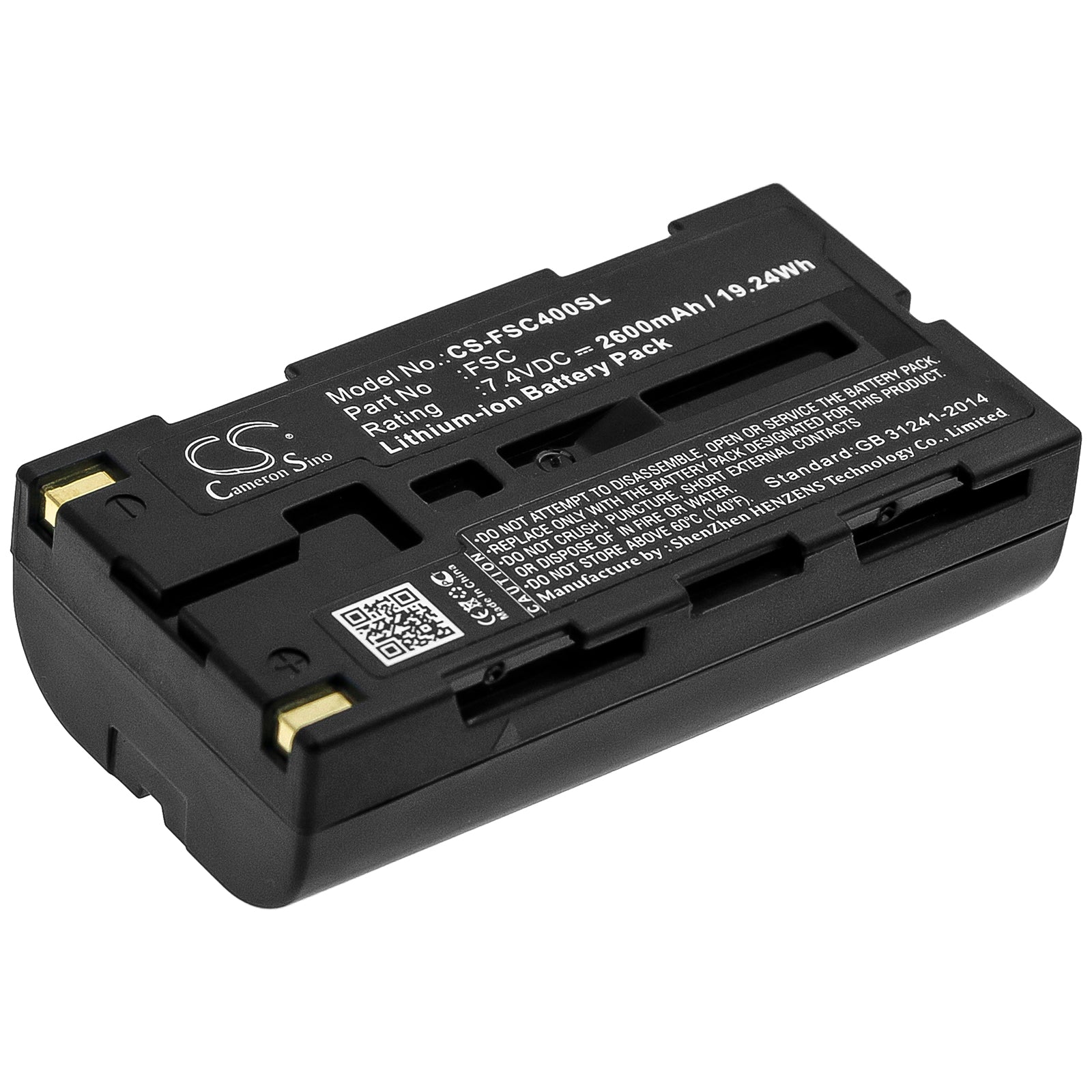 2600mAh Replacement Battery for Fuji Portaflow-C Ultrasonic Flow Meter (7.4V, 19.24Wh) - FSC-4, FSC-3, FSC Series
