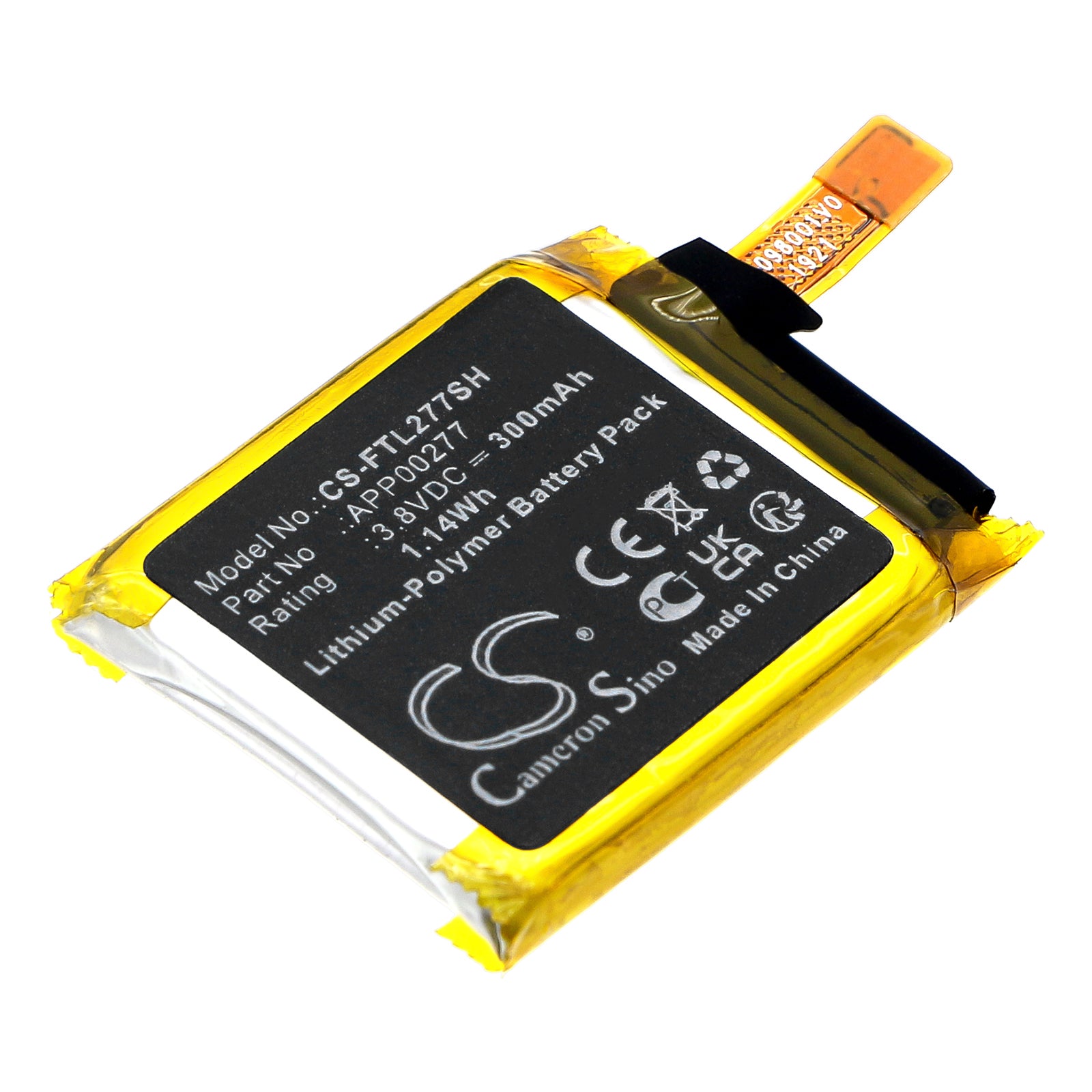 FOSSIL Launches LTE Smartwatch Replacement Battery, APP00277, 300mAh, 3.8V Li-Polymer
