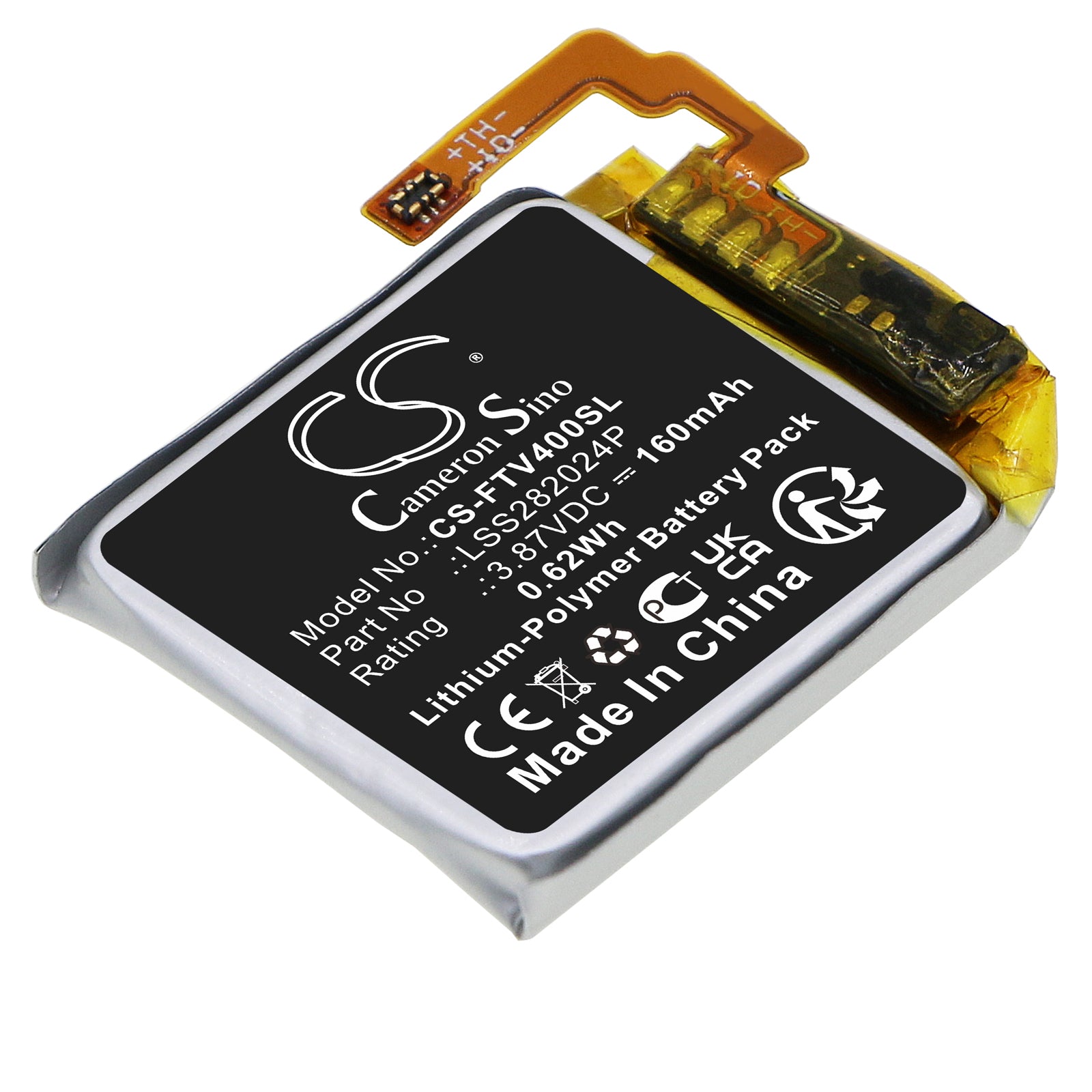 160mAh Replacement Battery for Fitbit Versa 4 Smartwatch - 24.2x20x2.6mm, 3.87V Li-Polymer - LSS282024P
