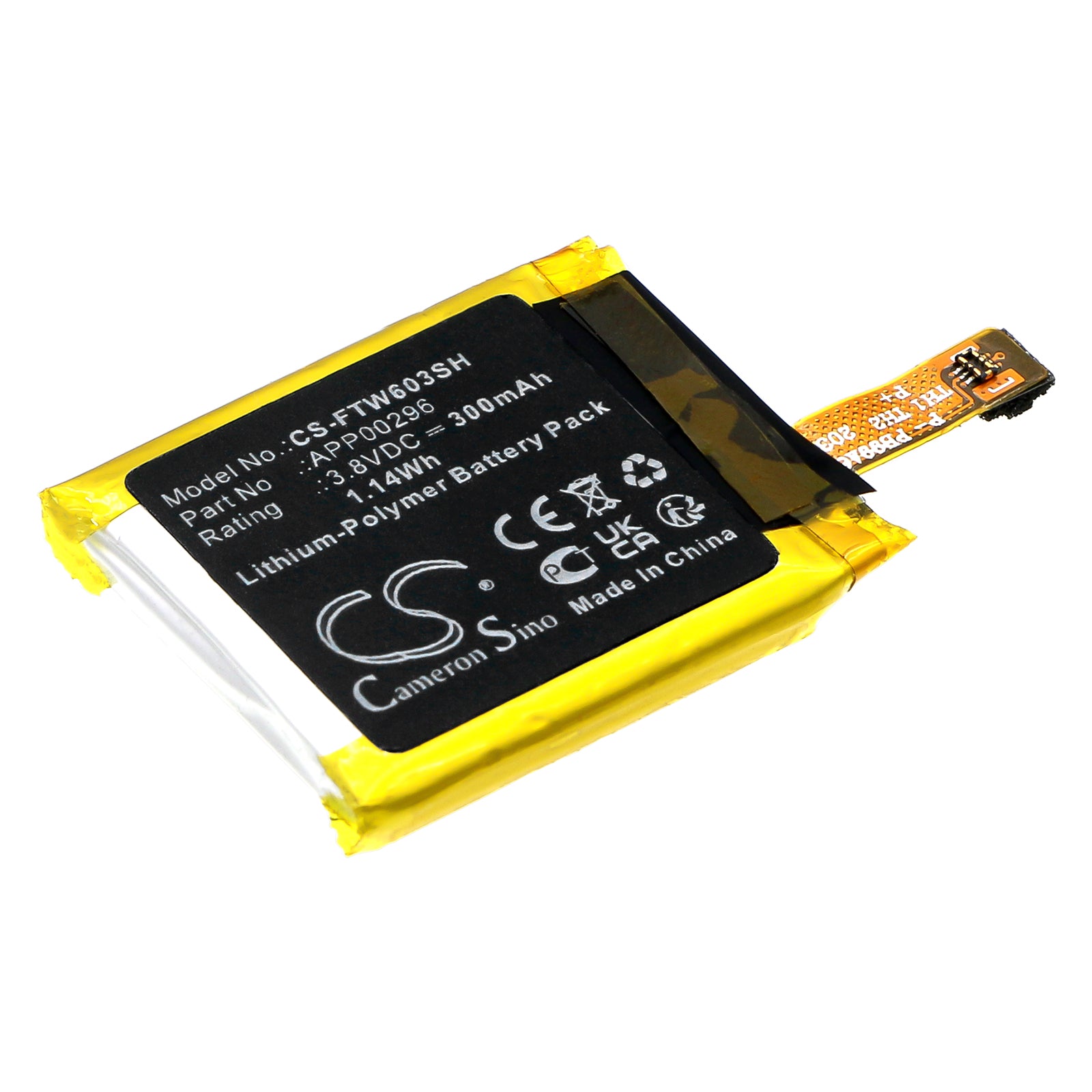 Replacement Battery for Fossil Julianna HR FTW6035 & APP00296 Smartwatch, 3.8V 300mAh Li-Polymer Battery, Repair Part
