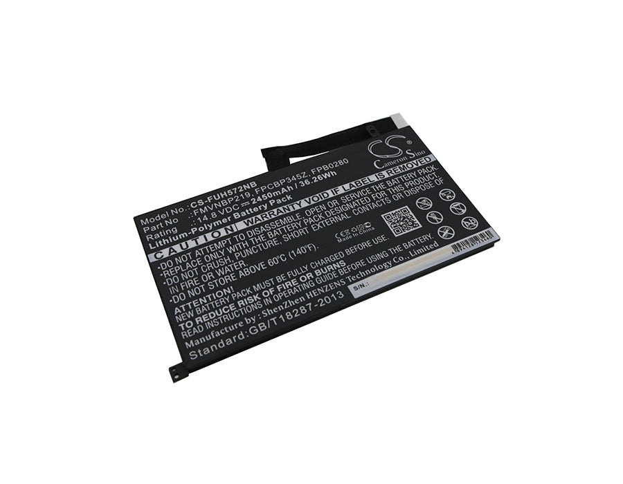 2450mAh Battery for Fujitsu LifeBook UH572 - 14.8V 36.26Wh Li-Polymer Laptop Replacement 
