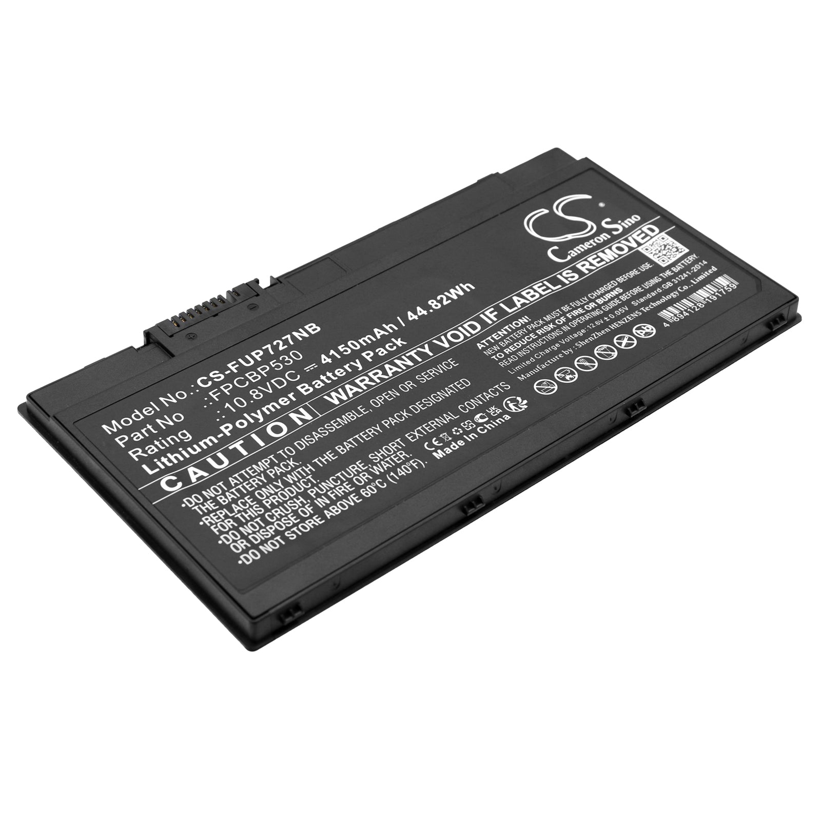 4150mAh Replacement Battery for Fujitsu LifeBook U727 U728 U729 P727 P728 - 10.8V Li-Polymer - FPCBP530, FPB0337S 
