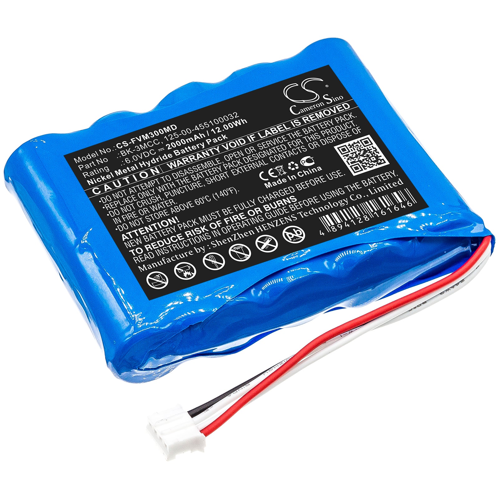 6V 2000mAh Ni-MH Battery for Fresenius Injectomat Agilia & 500 Syringe Pumps - Replacement for 125-00-455100032
