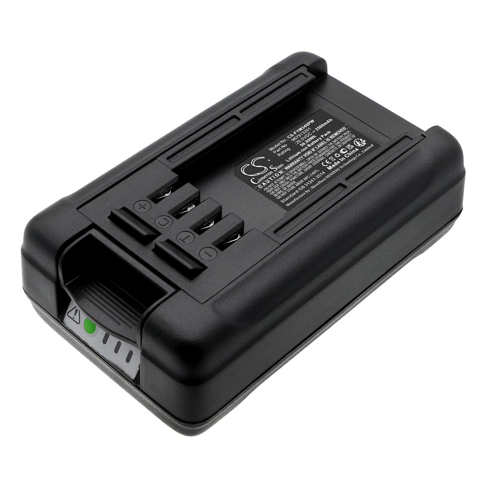 2500mAh Battery for Flymo Cordless Trimmer/Mower: C-li 20V, K9652, 9678648-01, BA01 - 20V Li-ion Replacement
