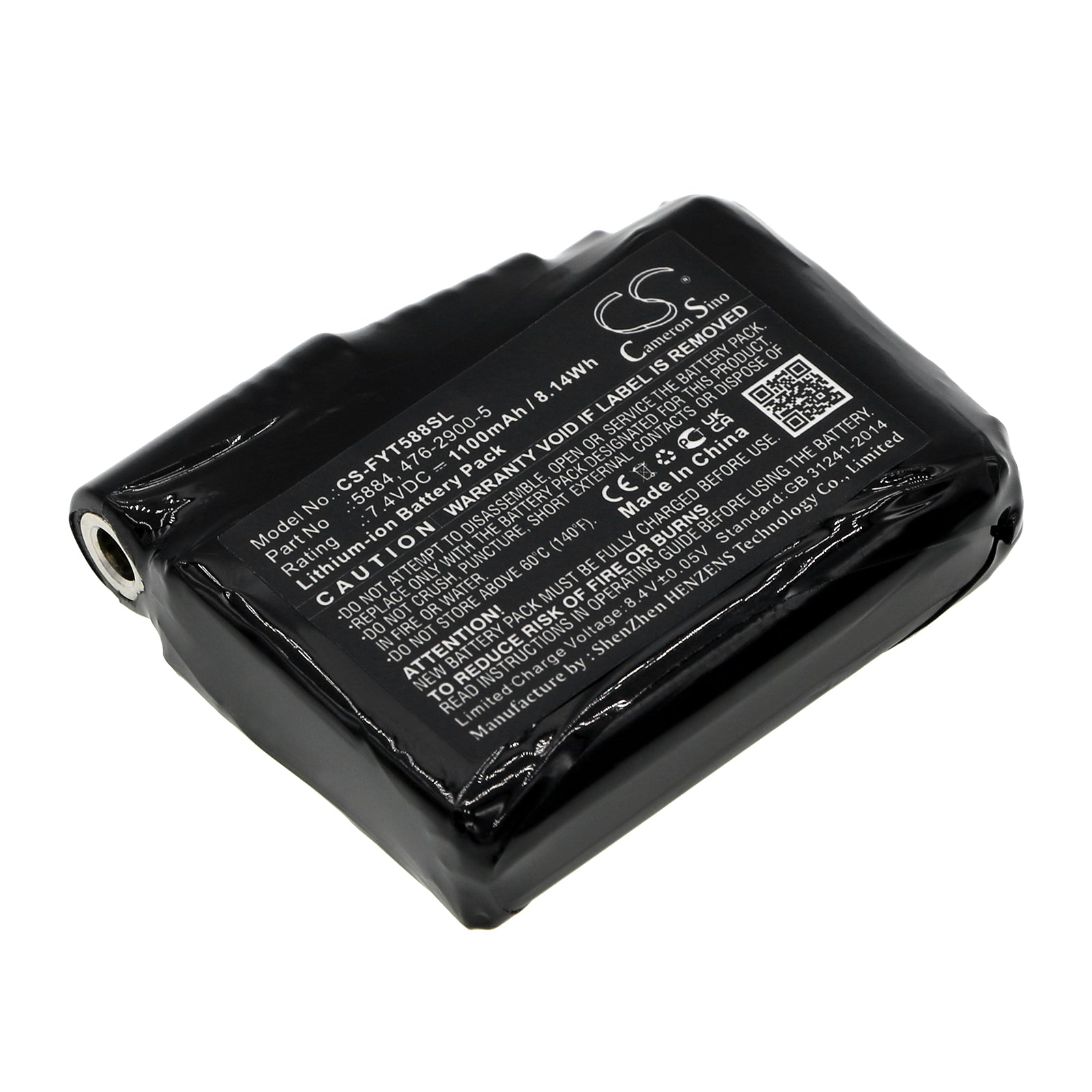 Fly Racing Heated Glove Battery - 1100mAh Replacement for Radiant & Ignitor Gloves - 7.4V, 8.14Wh Li-ion
