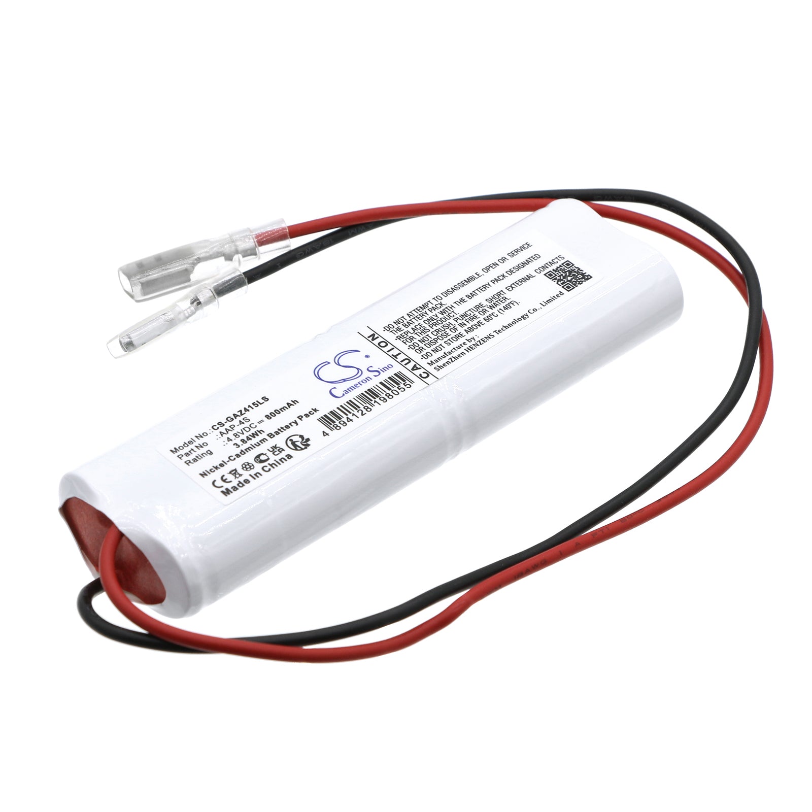 GAZ 5161000415 Emergency Light Battery - 4.8V 800mAh Ni-CD Replacement - (98x29x14.5mm) Compact Size
