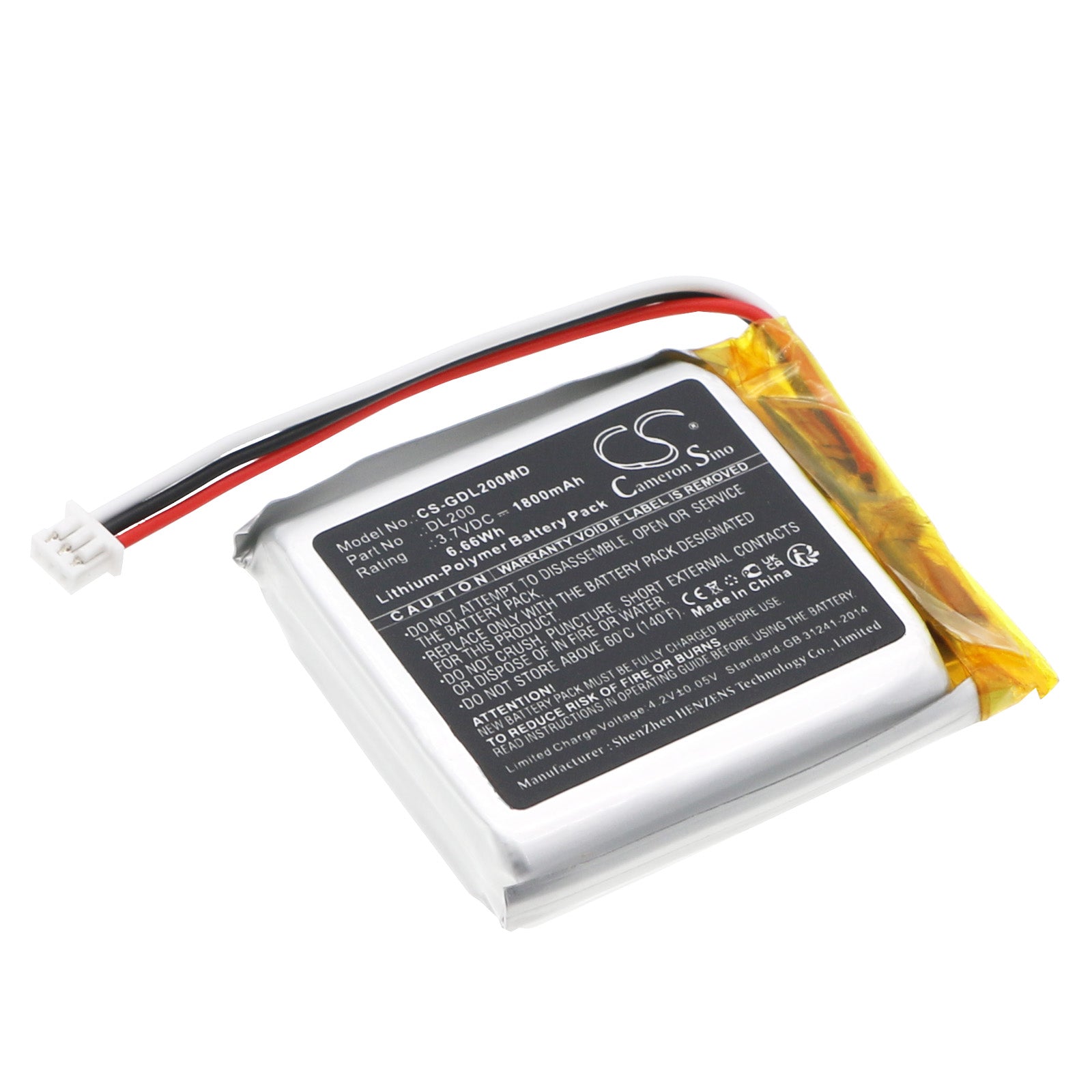 DermLite DL200, DL2, DL3, DL3N, Lumio S Replacement Battery - Li-Polymer 1800mAh, 3.7V, 6.66Wh
