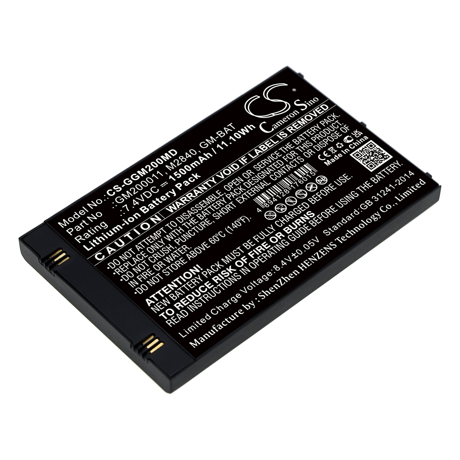 7.4V 1500mAh Li-ion Replacement Battery for GE Vscan Pocket Ultrasound GM200011, M2840 Compatible - High Capacity
